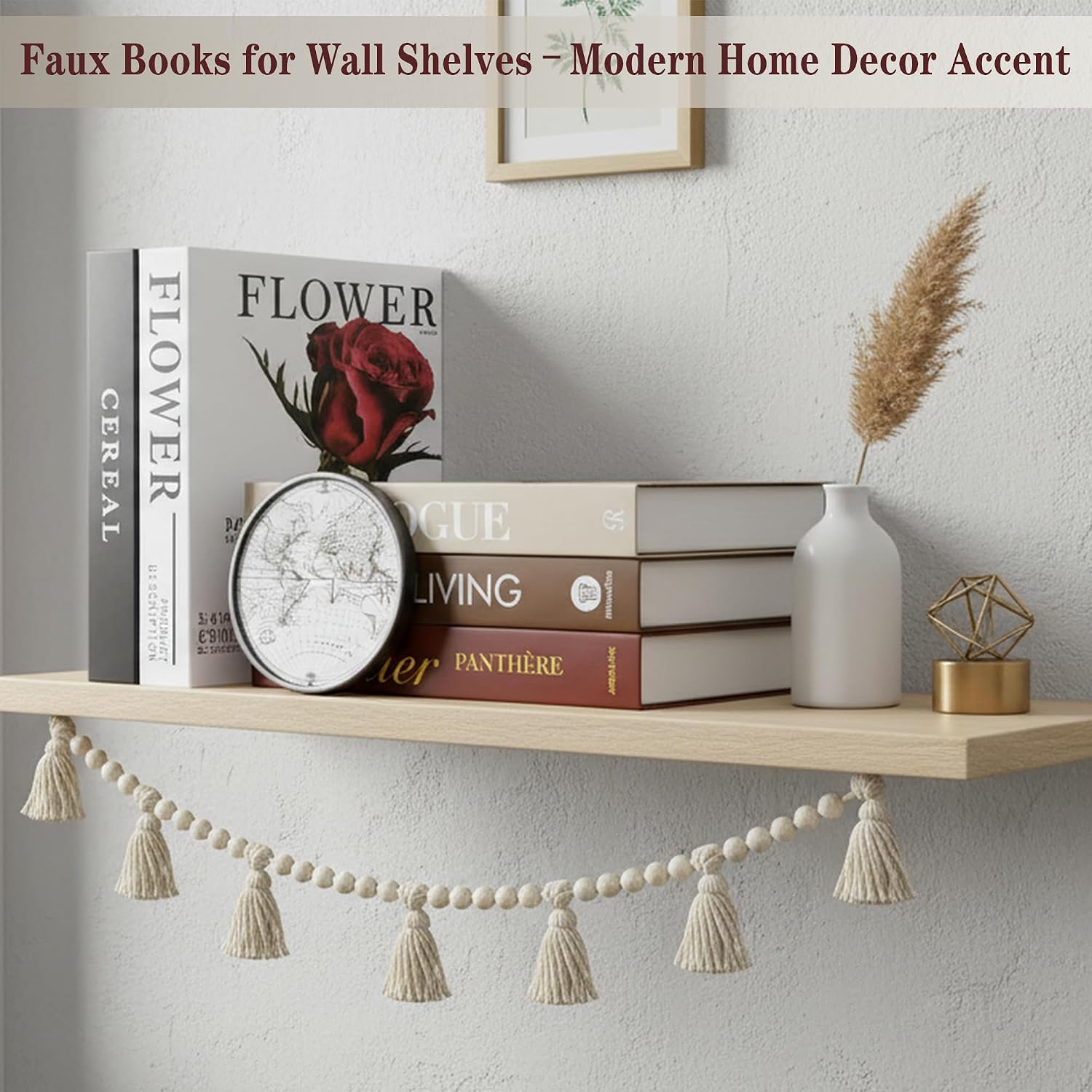 Decorative Faux Books Set / White&brown-large / Set of 5