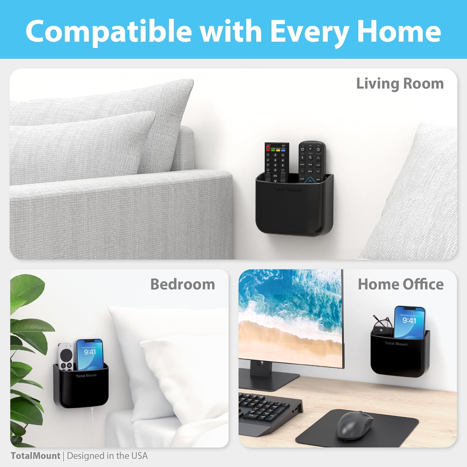 Hole-Free Remote Holder / Black