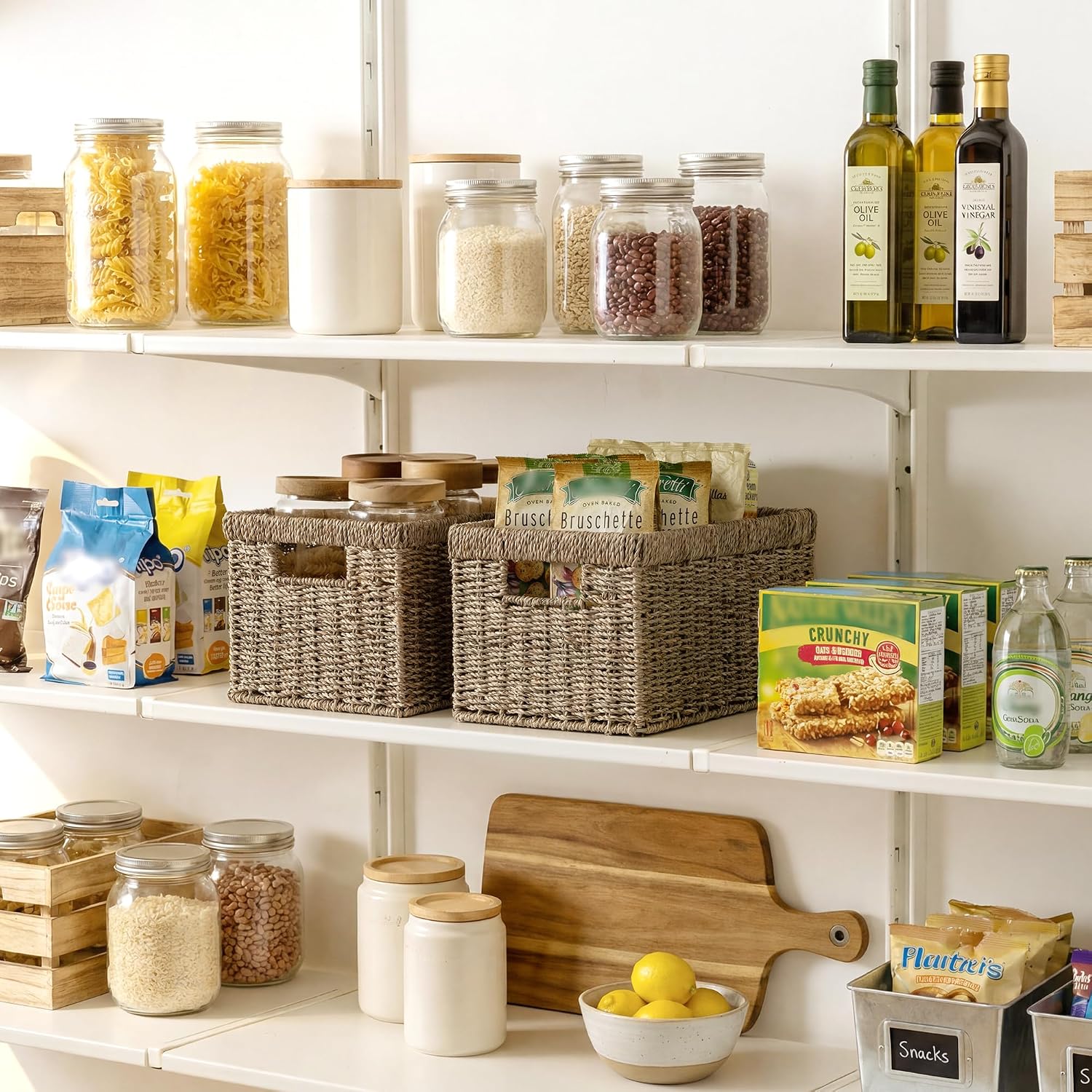 Medium Seagrass Storage Baskets / Natural / 2 x 13