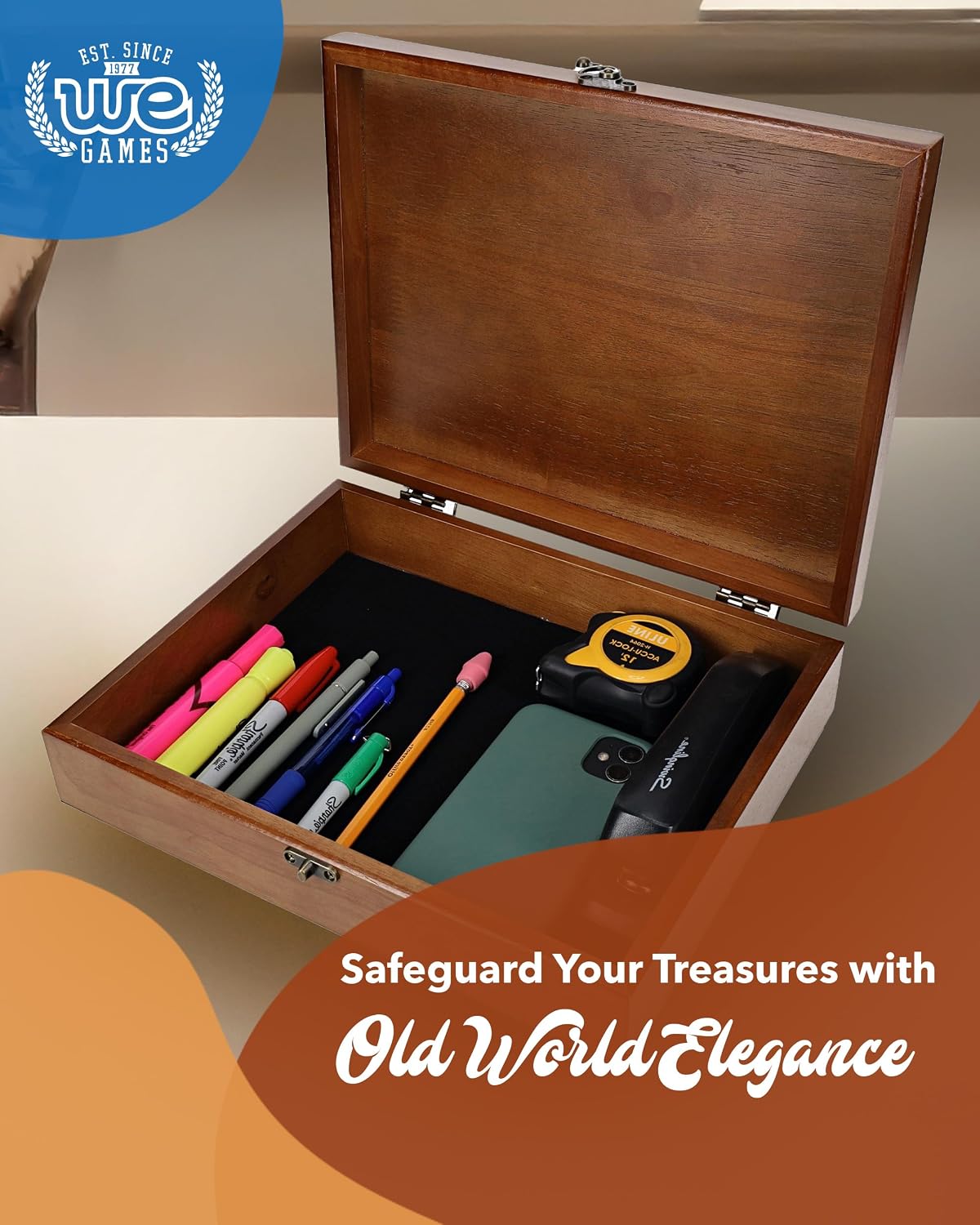Old World Wooden Box / Walnut Finish