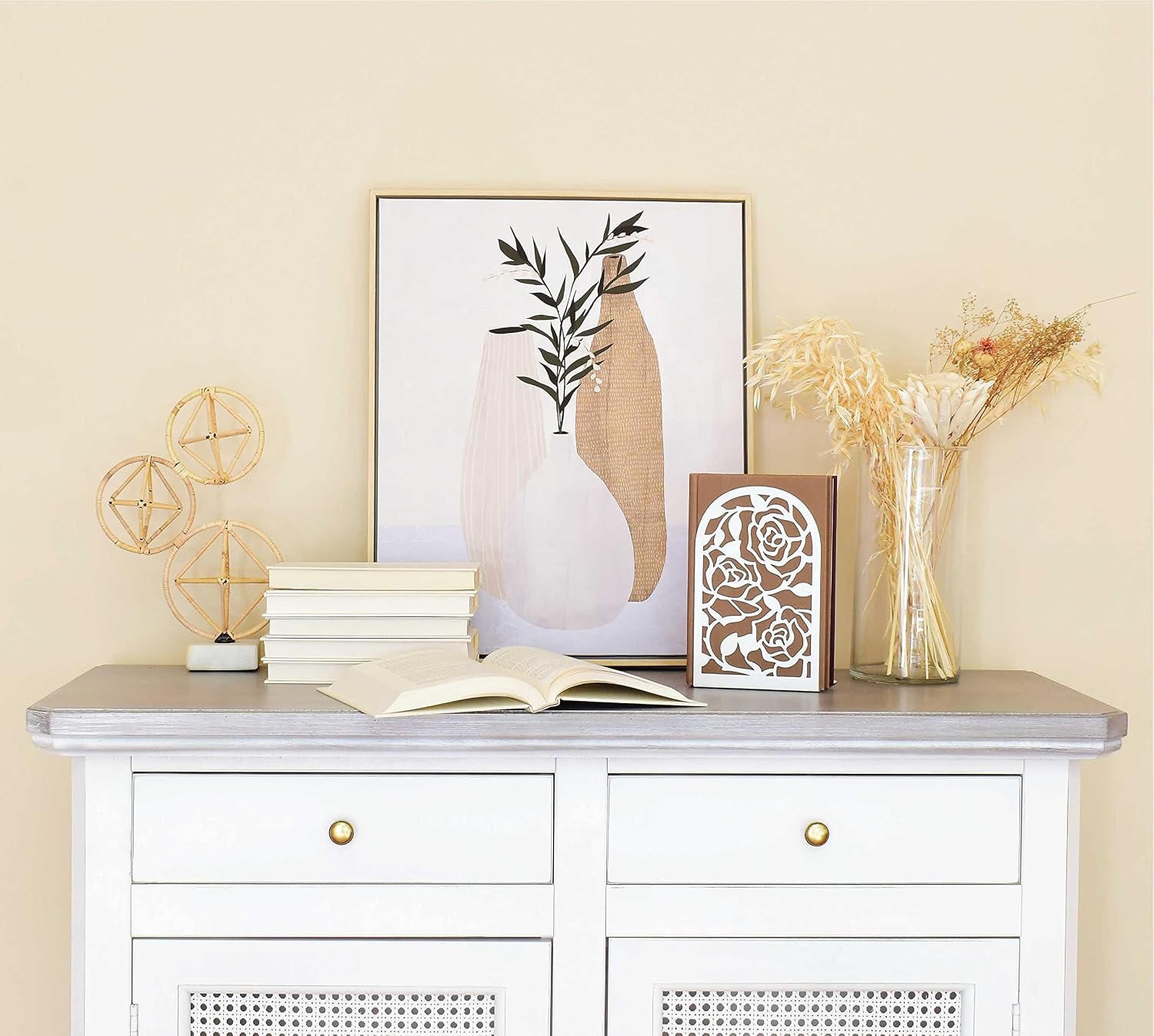 Book Stopper Metal Book Ends / Rose White