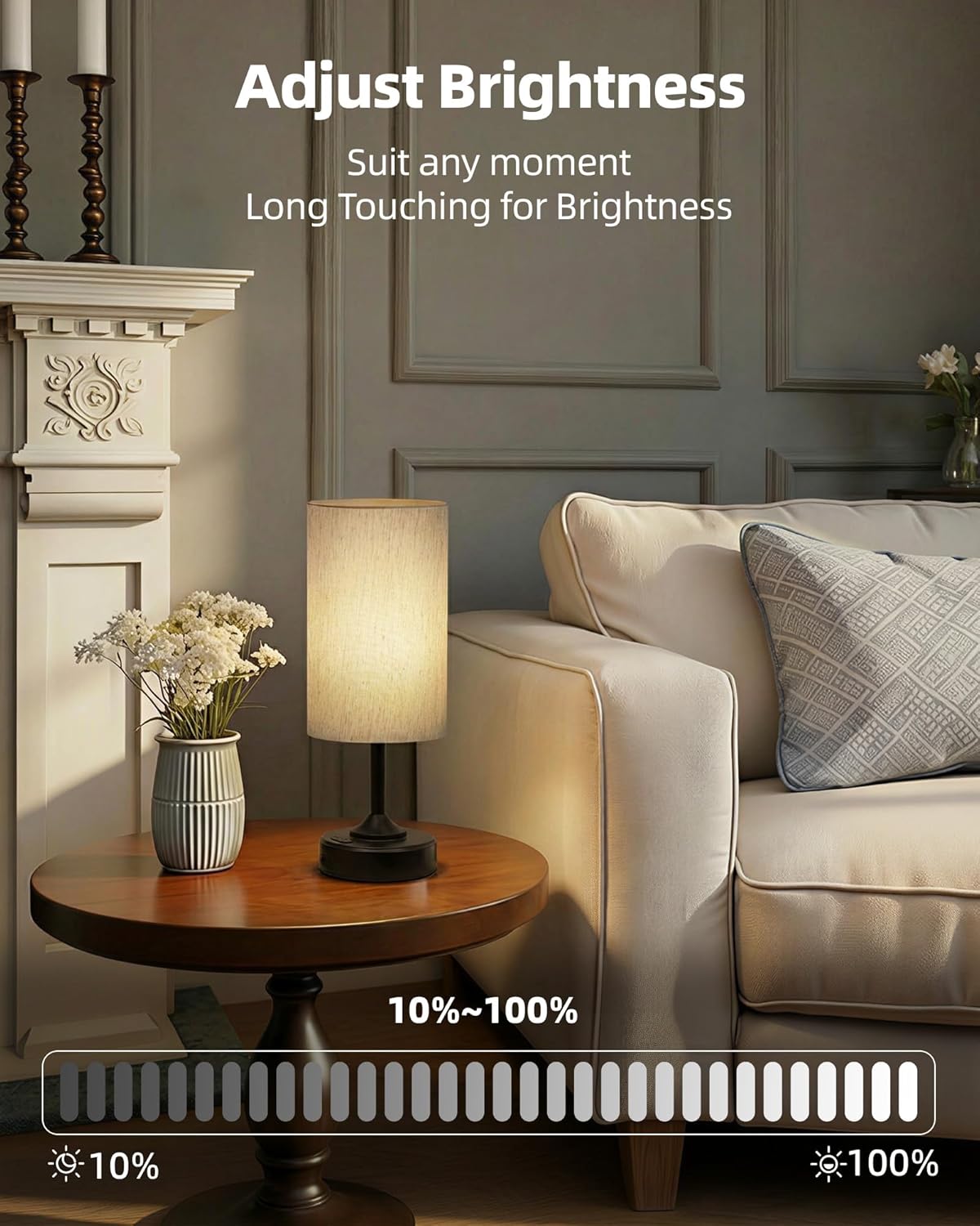 Battery Operated Lamp, Dimmable, Ambient Light, 2700K, Timer, Touch Control, Portable, LED, Wireless, Rechargeable