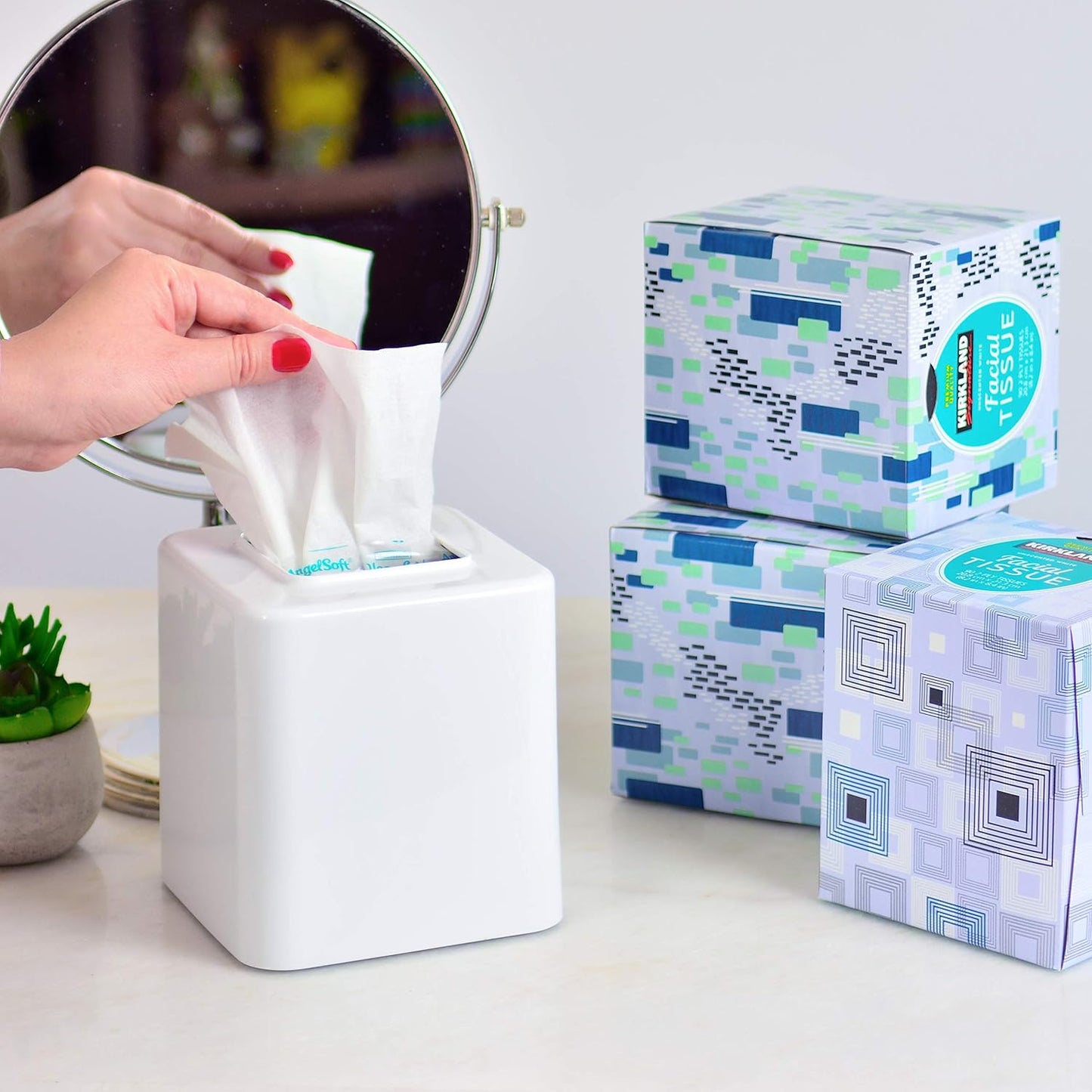 Tissue Box Covers / White / Set of 2