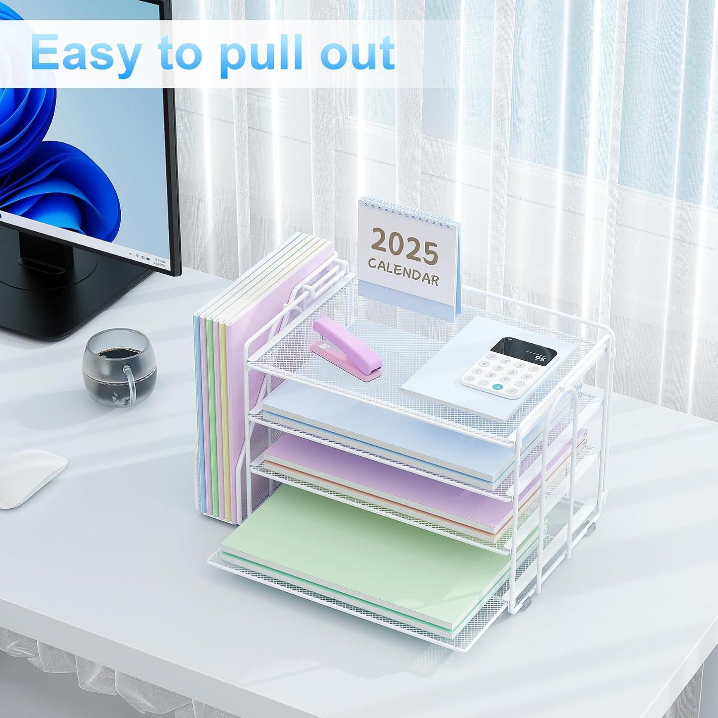 Spacrea Desk Organizers and Accessories, Paper Organizer for Desk with File organizer, Desk Accessories & Workspace