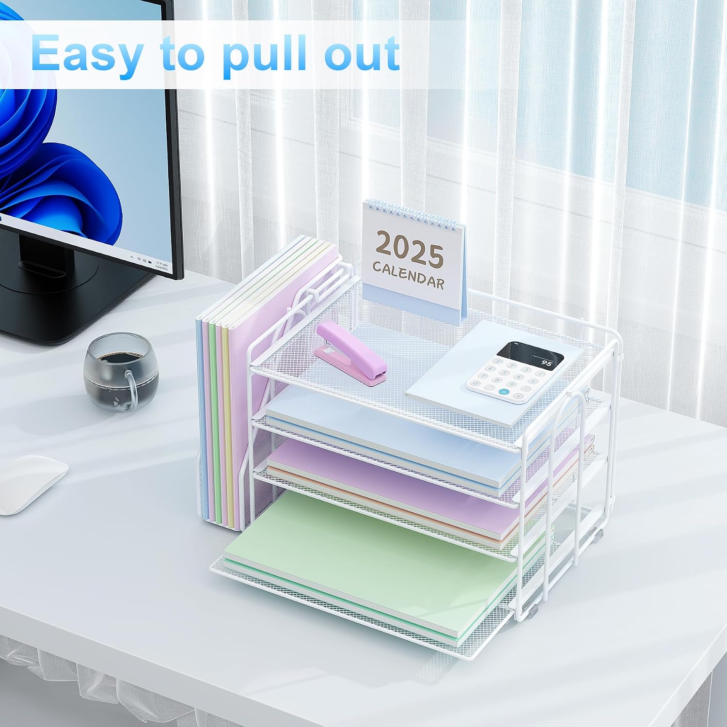 Spacrea Desk Organizers and Accessories, Paper Organizer for Desk with File organizer, Desk Accessories & Workspace