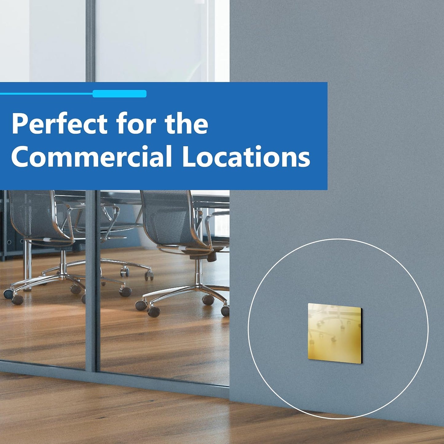 LIDER Double Blank Screwless Metal-Surface Wall Plate, Stainless Steel | Mid-Size 2-Gang 4.88” X 4.92”, Temperature And