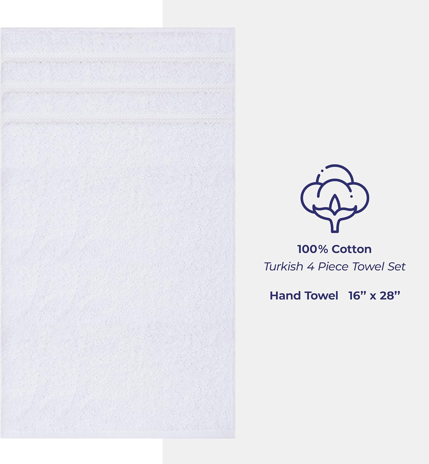 American Soft Linen 100% Cotton Luxury Turkish Towels, 4 PC Hand Towel Set | Soft Absorbent Quick Dry OEKO Tex Standard