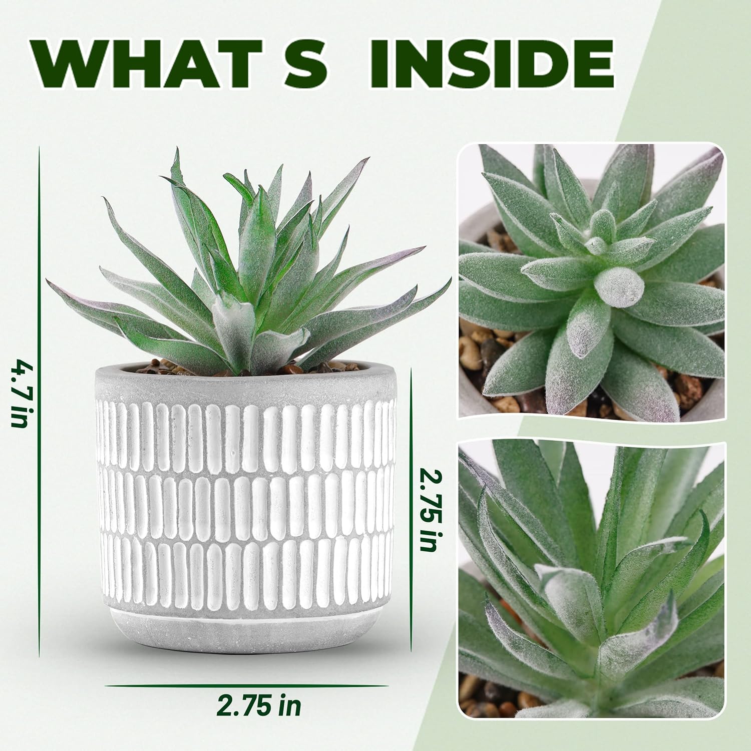 Succulents Plants Artificial Fake Cactus Plants / Set of 2
