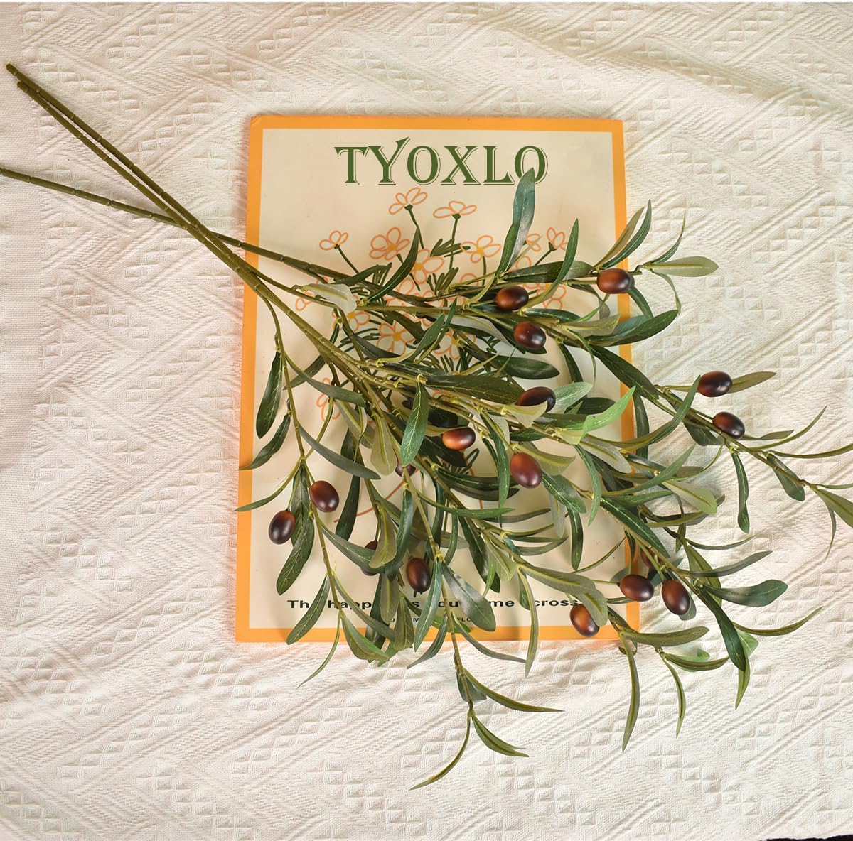 Fake Plants Faux Olive Tree Branches Greenery Stems for Vase Olive Leaf / 31 Inch / Set of 4