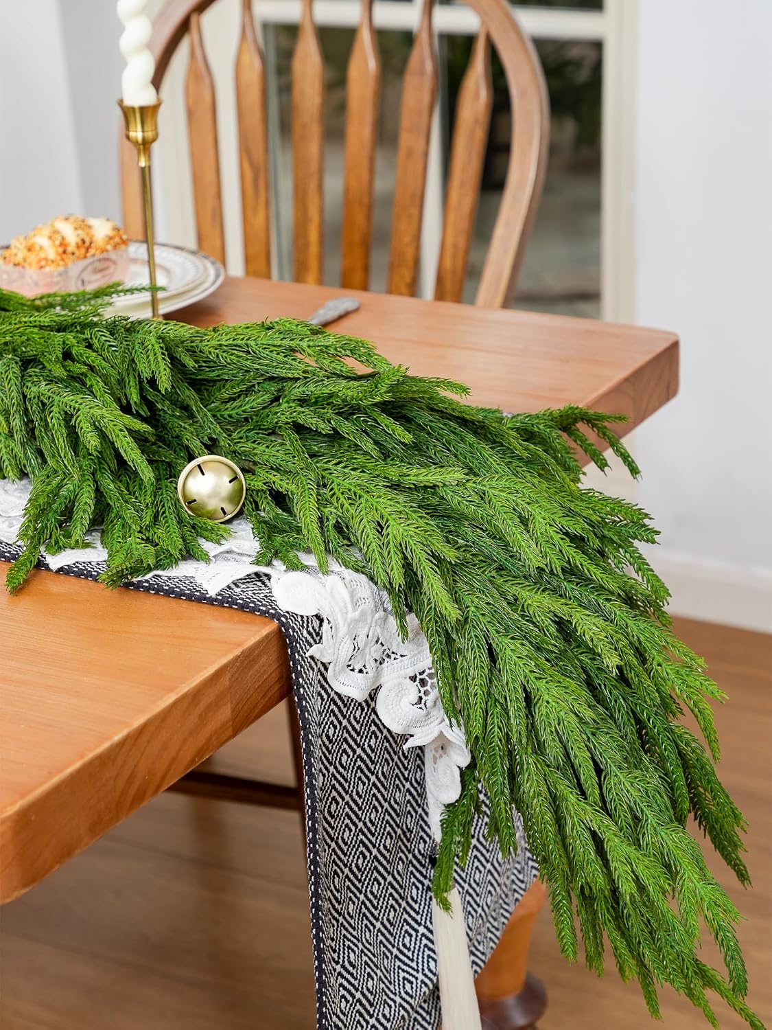 72" Extra Full Norfolk Pine Garland Realistic Christmas Garland Cedar Garland for Mantle Stairs Table Wall Fireplace