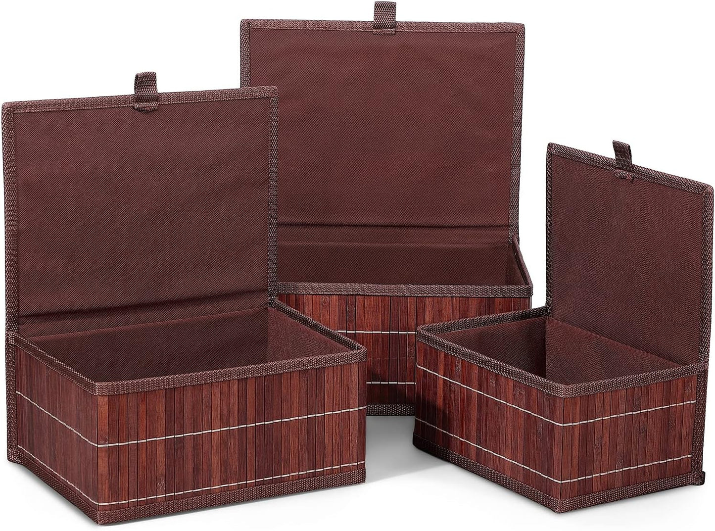 Woven Lined Storage Basket / Retro Brown / Set of 3