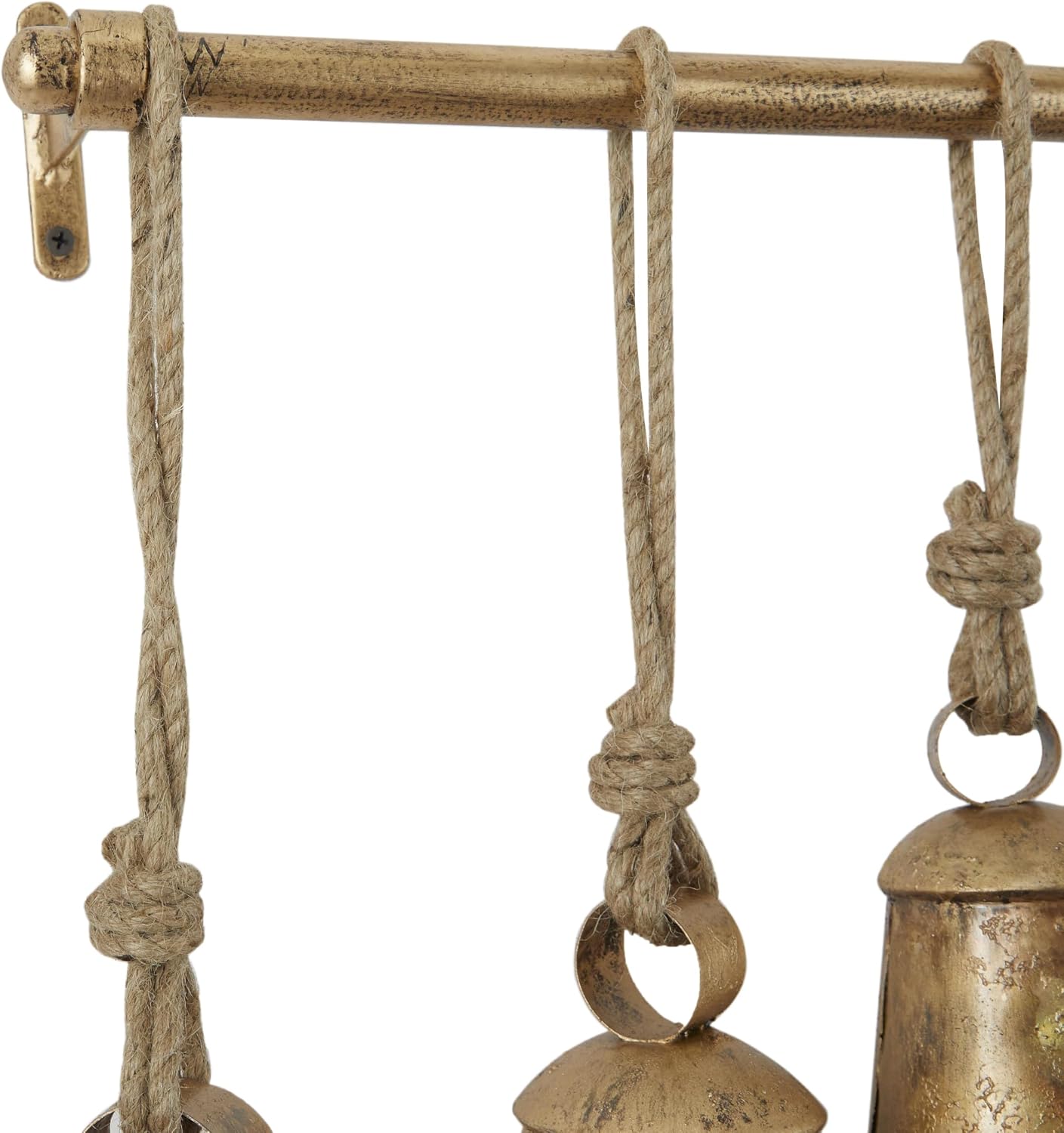 Deco 79 Metal Decorative Cow Bells, Cowbell 4" x 4" x 8", Bronze | Indoor Tibetan Inspired Meditation Bell With 12