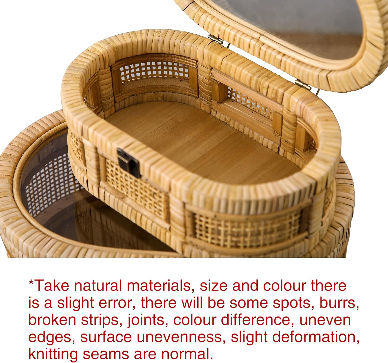 Oval Rattan Boxes / Brown / Set of 2
