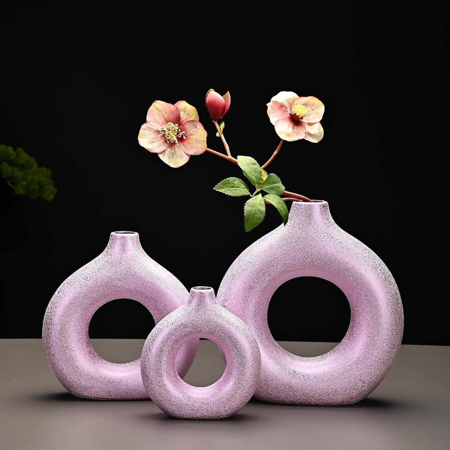 Modern Vase / Modern Donut-Shaped Decorative Vases / Purple-gold / Extra Large + Large