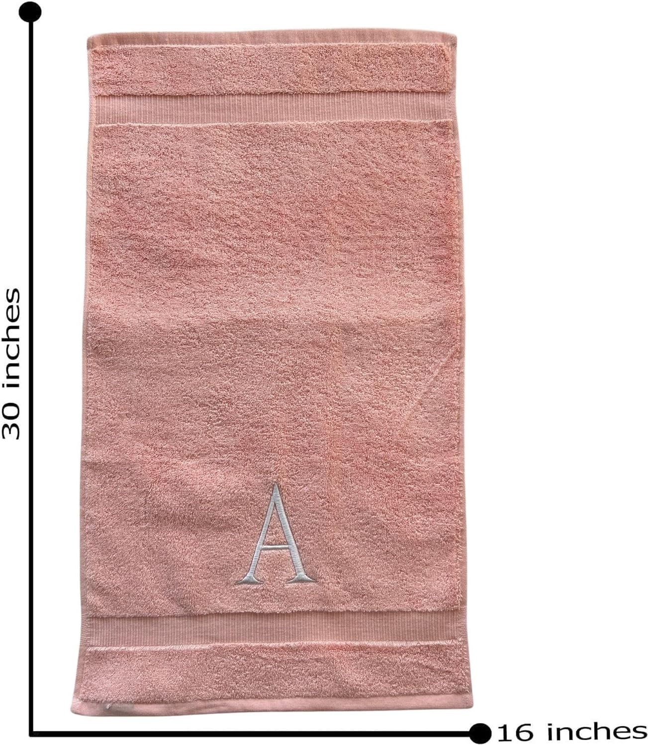 Pink with White Monogrammed Hand Towels for Bathroom - Set of 2 Letter R | Luxury Hotel Quality Initial Towels For
