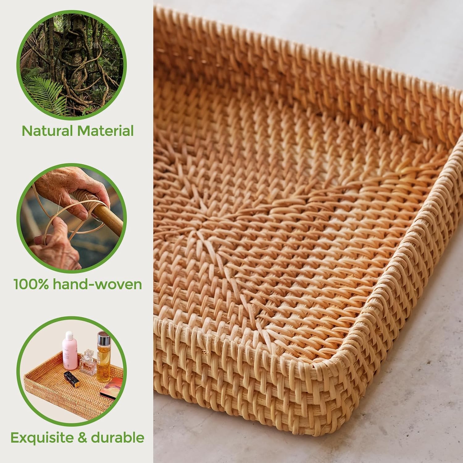 Wicker Storage Basket / 14.6 x 9.1 / M