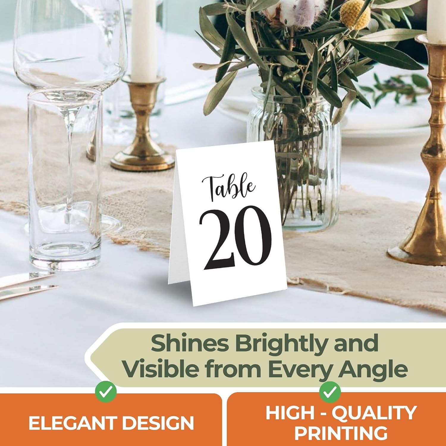 Woodamore Black Wedding Table Numbers 1-30, 31 Pc 4x6 Paper Number Cards | 30 numbered cards plus 1 head table sign