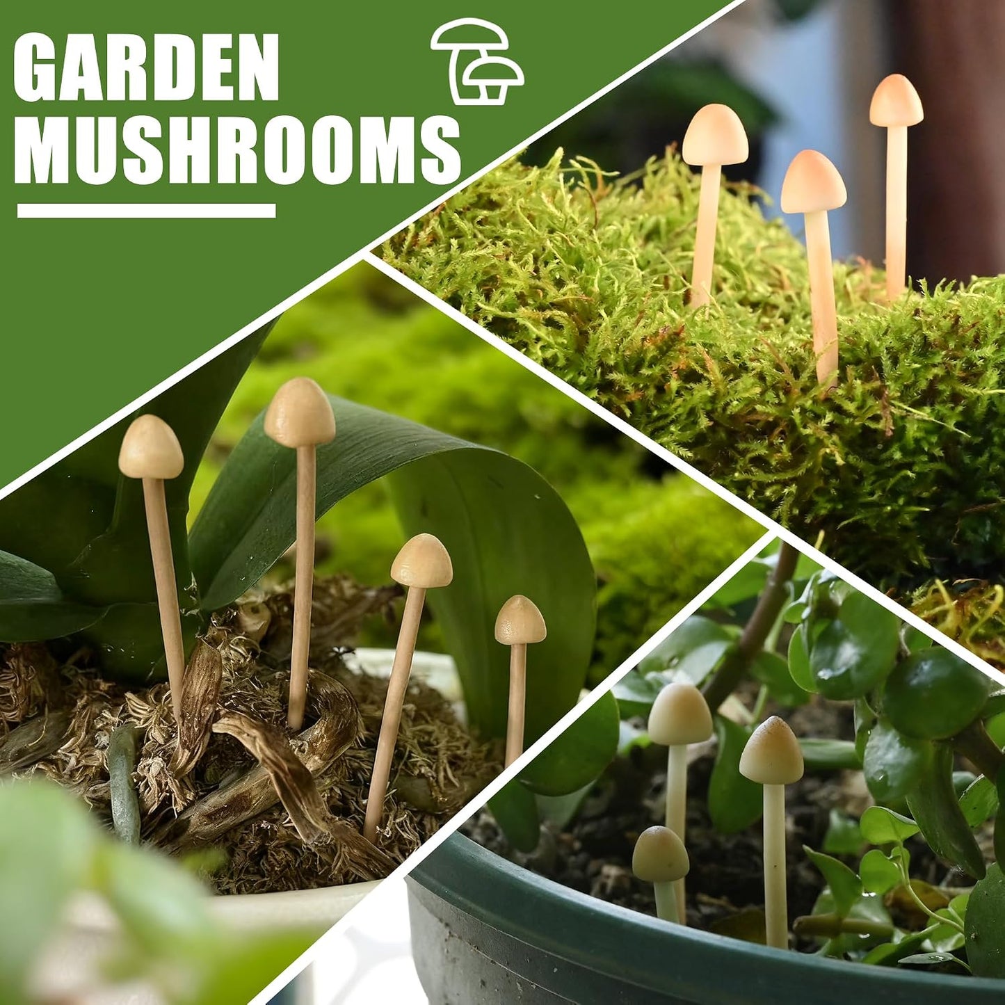 Mini Mushrooms for Crafts / Set of 16
