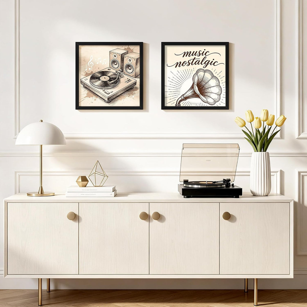 12.5x12.5 Vinyl Record Frame 6 Pack, Album Cover Frame Black | for Wall Hanging Display