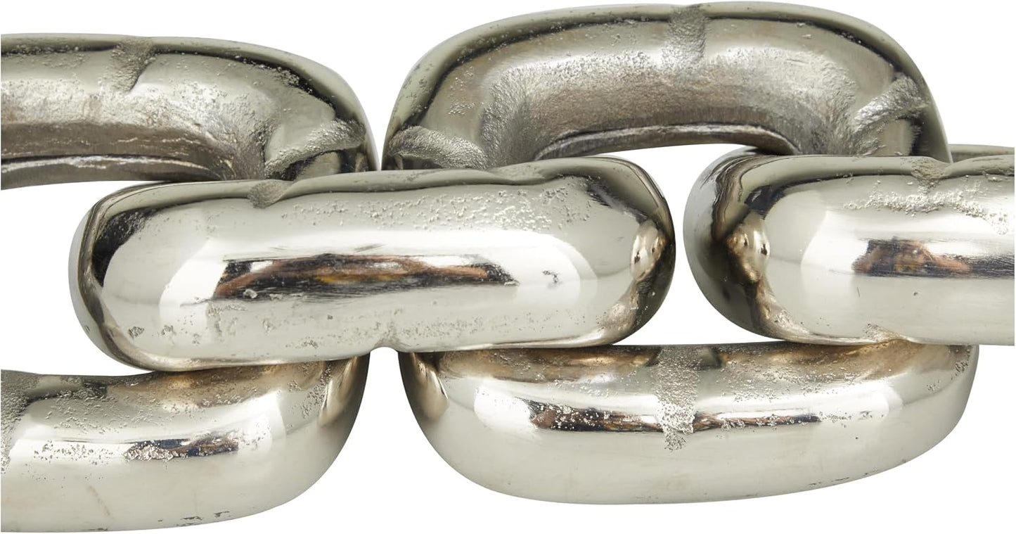 Aluminum Metal Chain Decorative Sculpture Home Decor Statue / Black / SMALL SIZE / 14 x 5 x 3