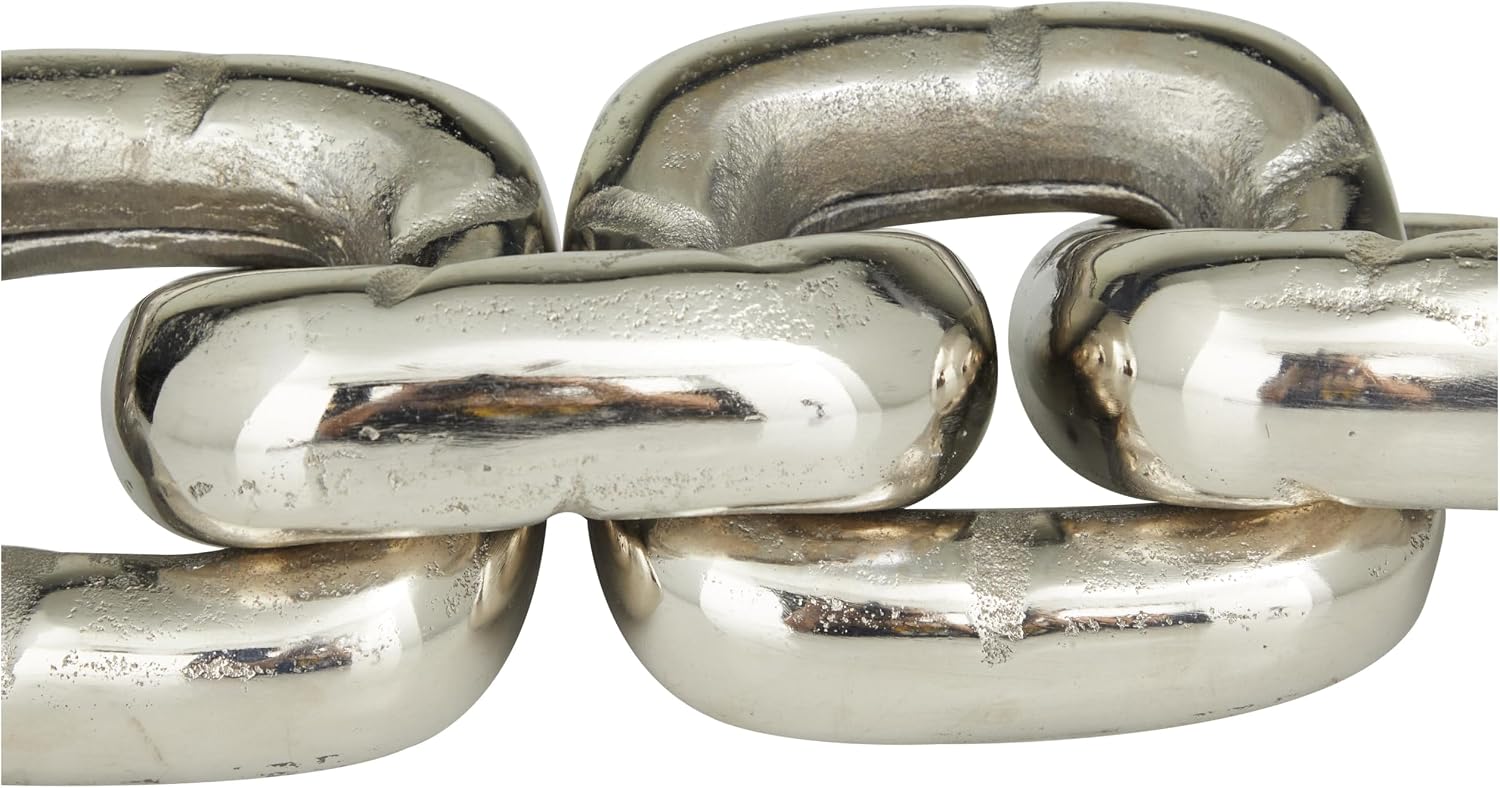 Aluminum Metal Chain Decorative Sculpture Home Decor Statue / Black / SMALL SIZE / 14 x 5 x 3