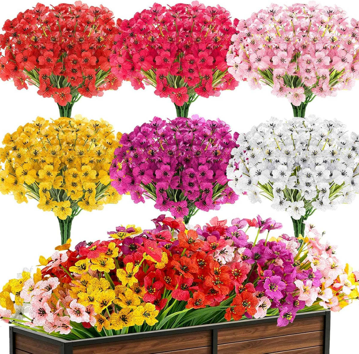20 Pcs Baby Breath Flowers Artificial Bulk, Fake Fall Flowers, Champagne