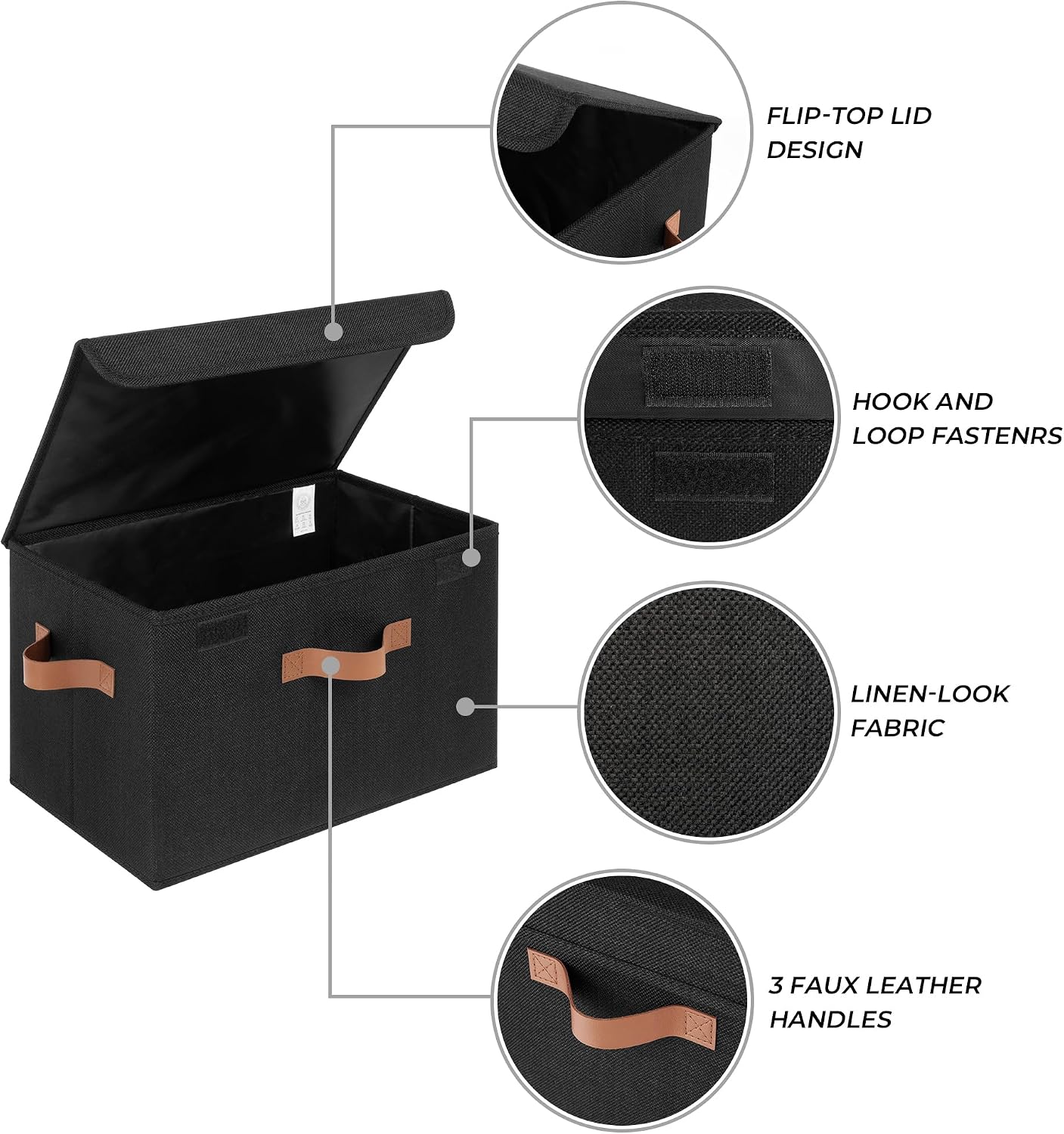 Storage Bin / Storage Bins / Black / Large / Set of 2