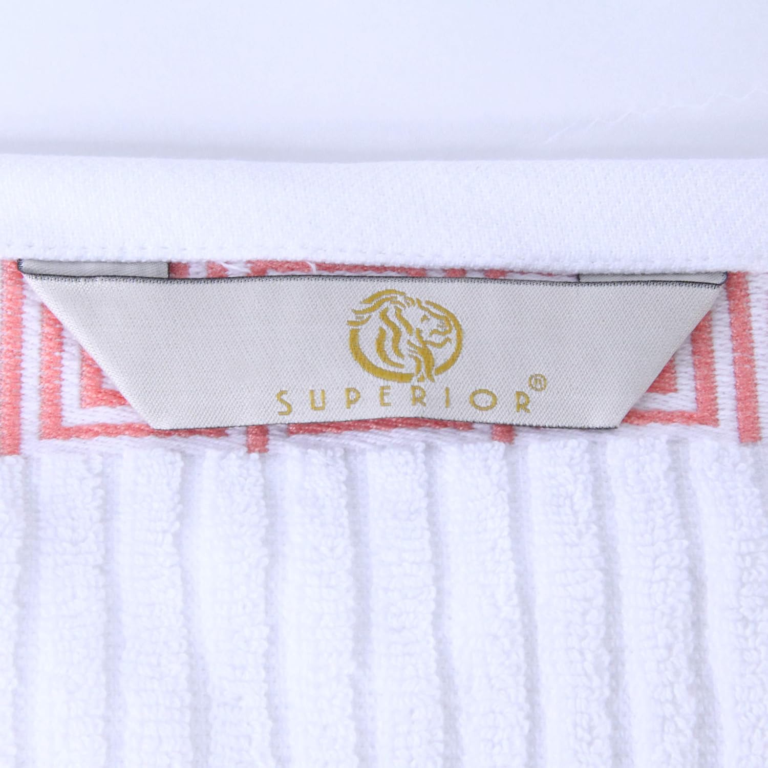 Superior 6-Piece Cotton Towel Set, Decorative Greek Pattern, Home Essentials, Absorbent Towels, Bathroom Decor, Spa
