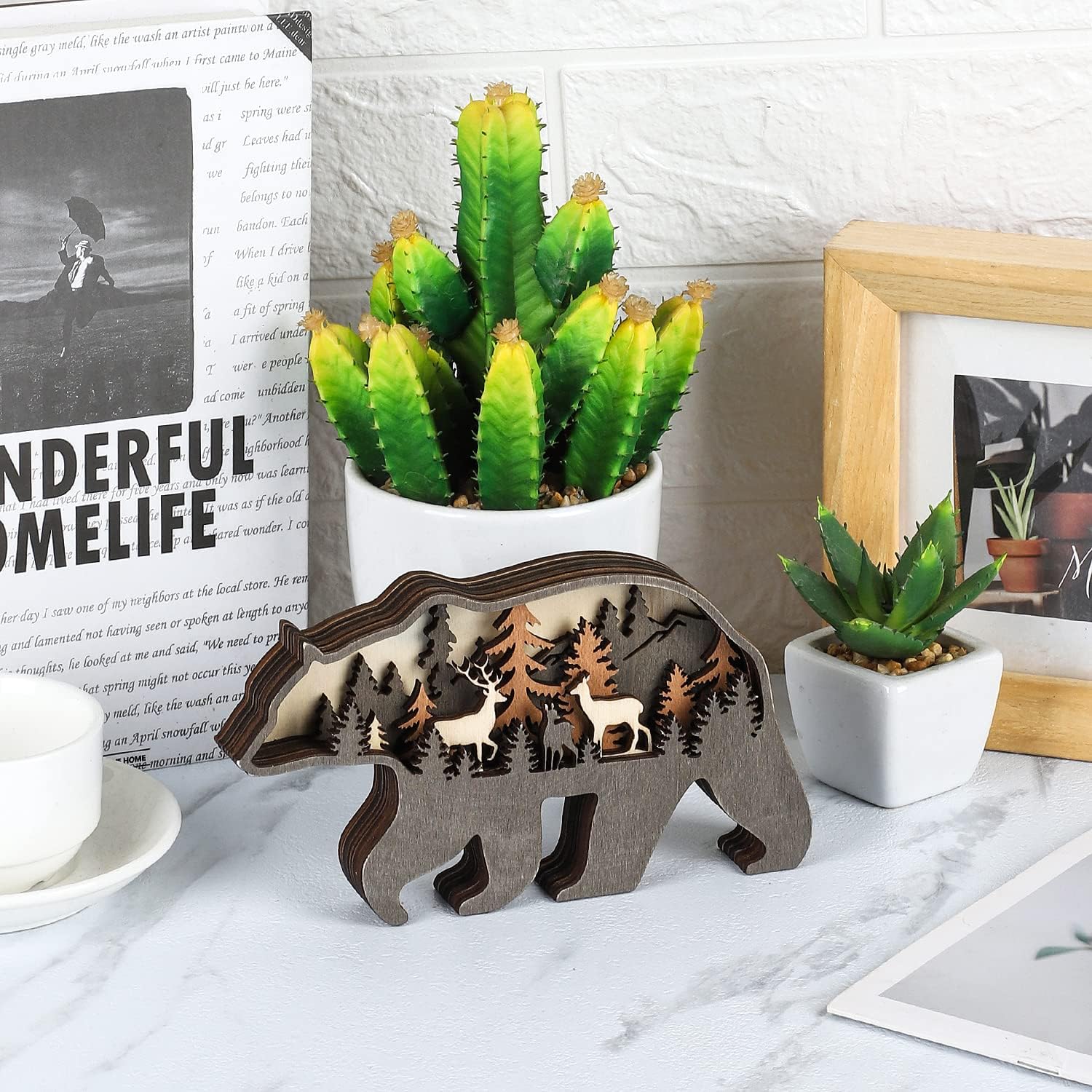 Wooden Forest Animals Decor Cabin Rustic Decor Wall Decorations Mountain decor / Bear