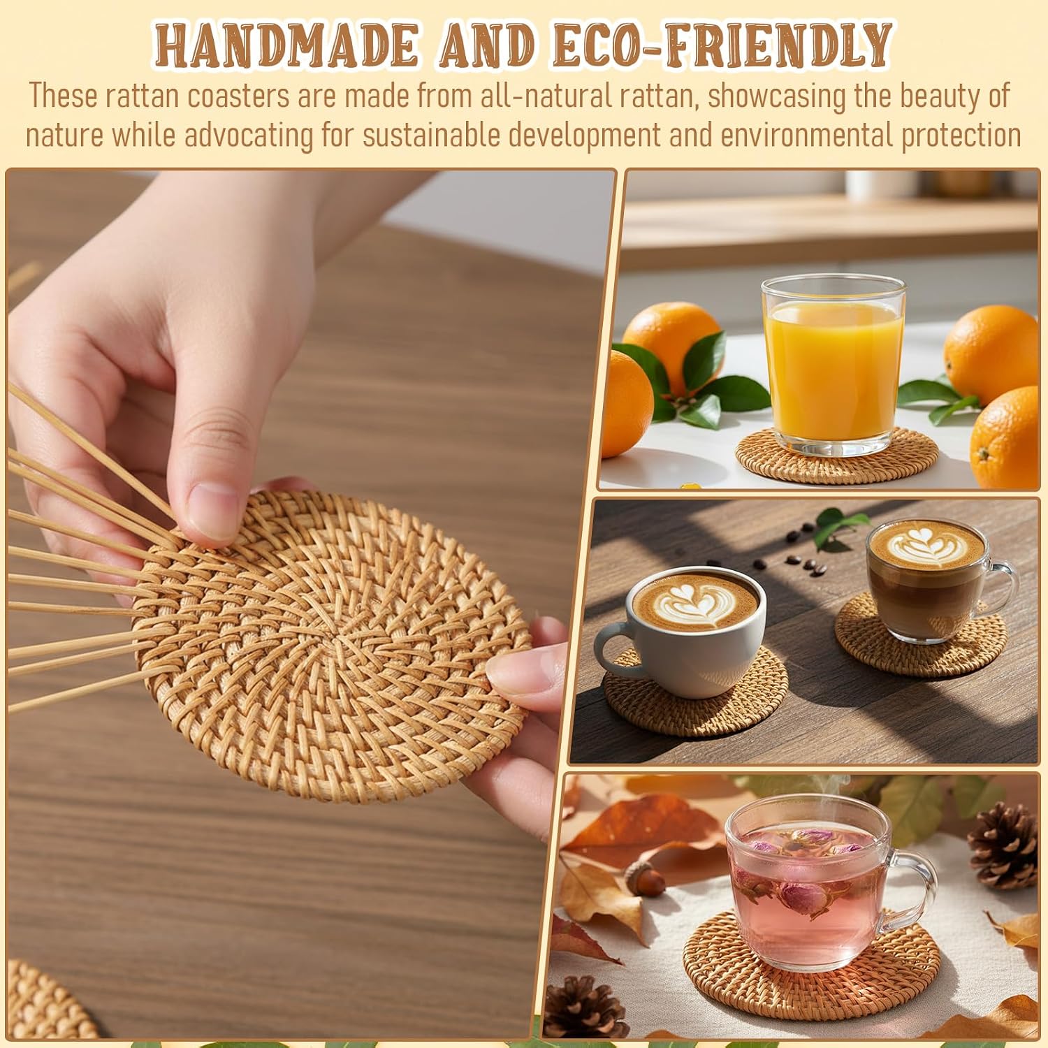 Holder / Heat-Resistant Boho / Natural / 4 Inch / Set of 12
