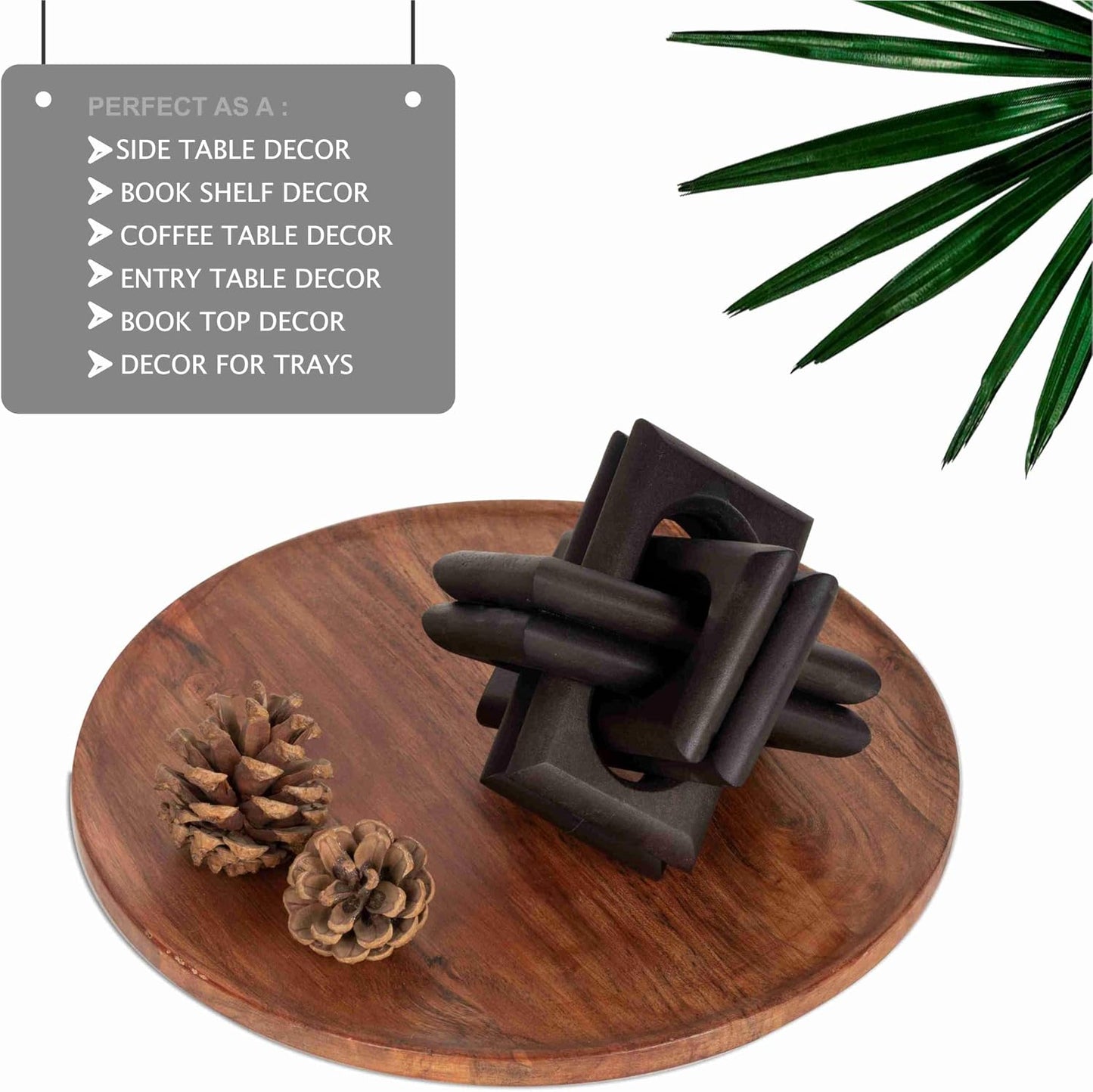 Handmade Mango Wood Knot Sculpture / Black