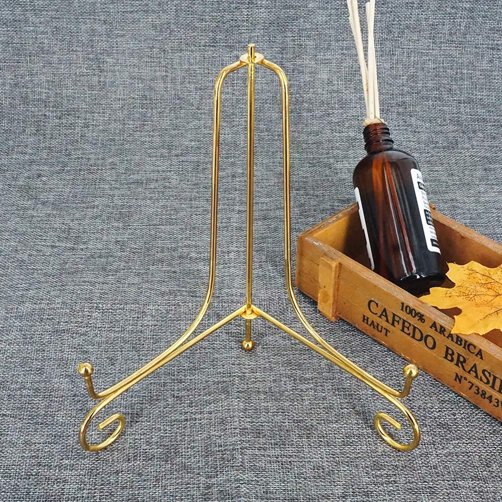 Iron Plate Stand Holder Easel Display Stand for Plate?Picture?Photo / Gold / 8 Inch / Set of 3