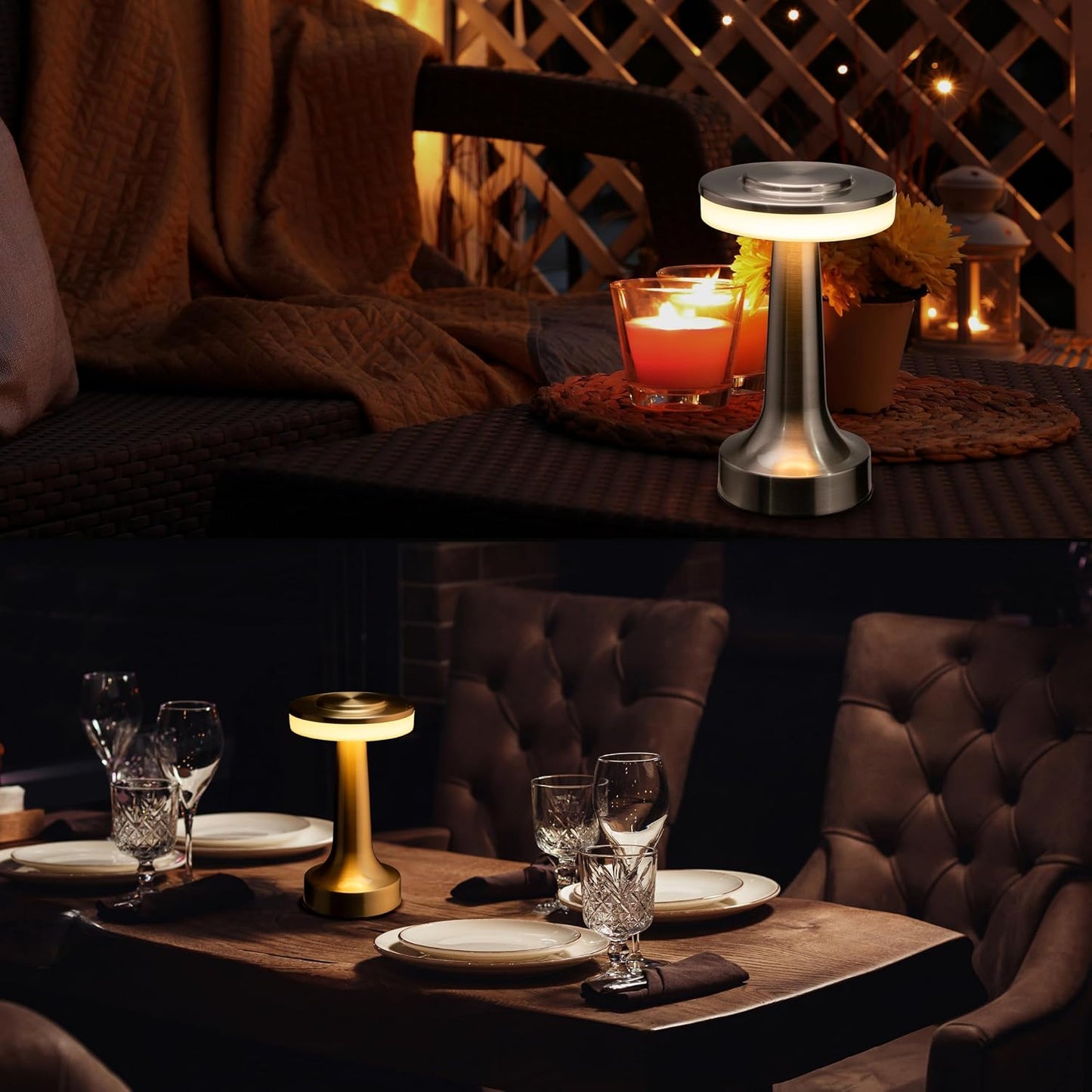 O’Bright Portable LED Table Lamp with Touch Sensor, 3-Levels Brightness, Rechargeable Battery Up to 48 Hours Usage