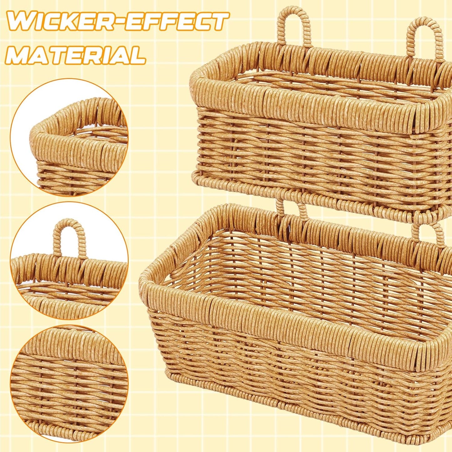 Woven Storage Hanging Basket / Set of 2