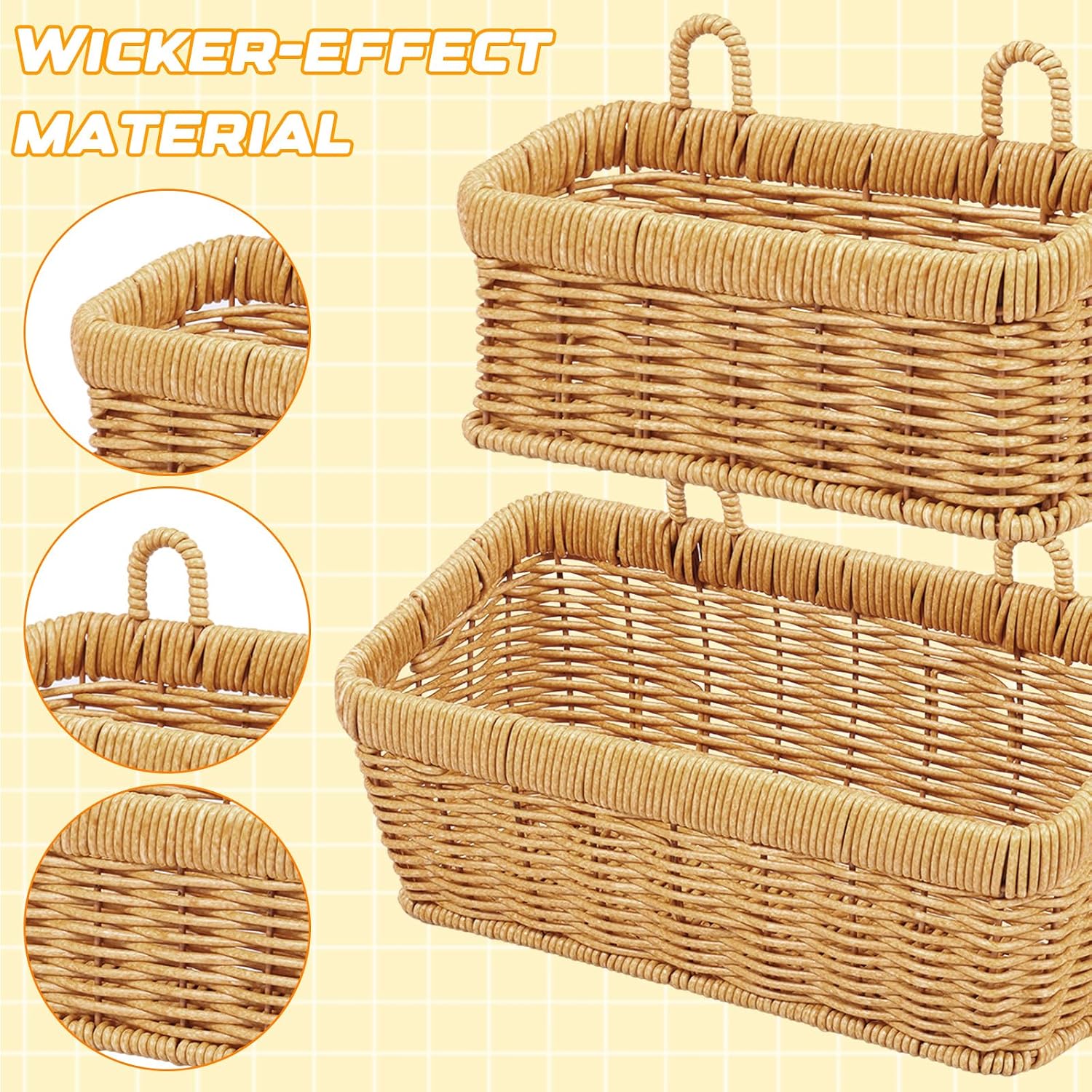 Woven Storage Hanging Basket / Set of 2