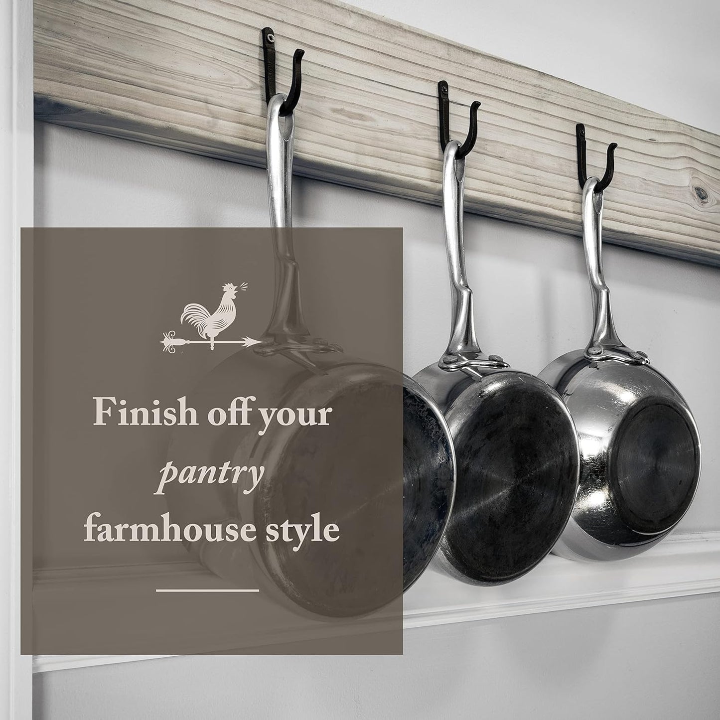 Wall Mounted Farmhouse Decorative Hooks / Black / Blacksmith Spike Hooks / Set of 10