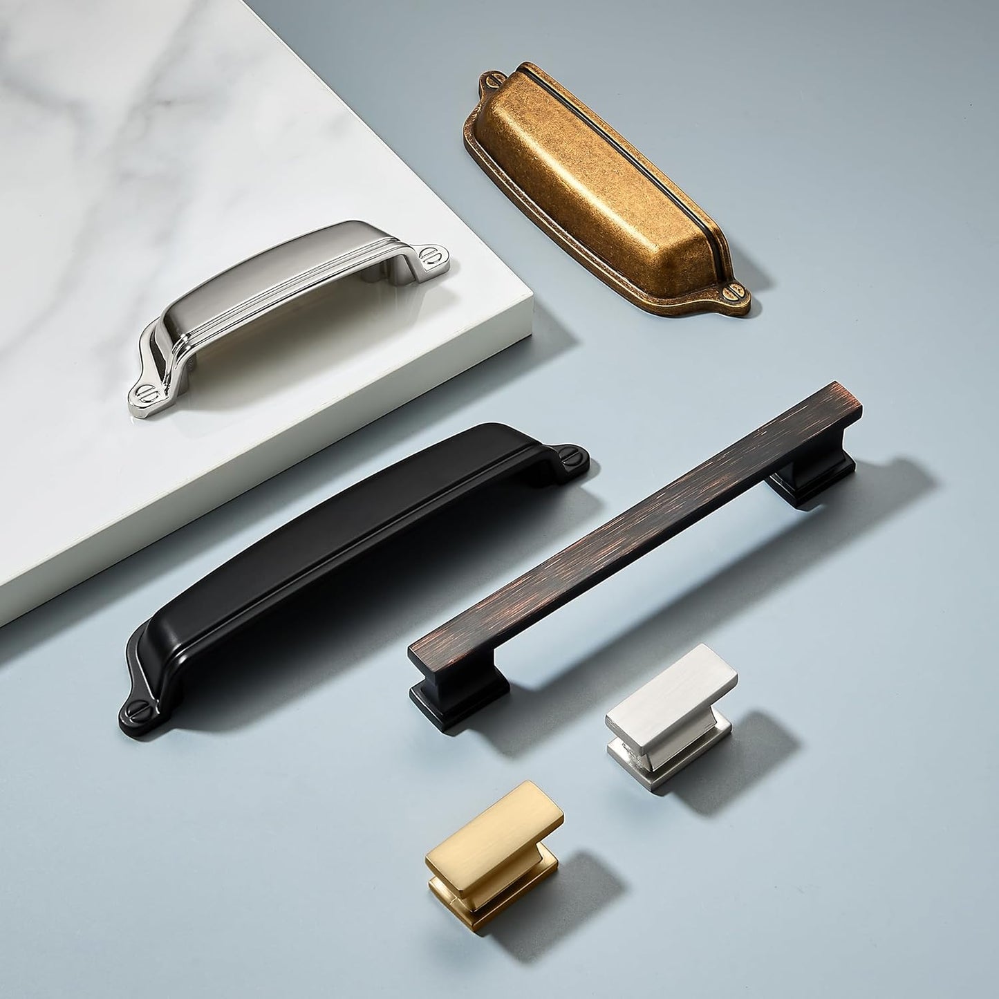 Easy to Install / Cup Pulls 3 Inch Hole Center / Brushed Brass / Gold / 3 Inch