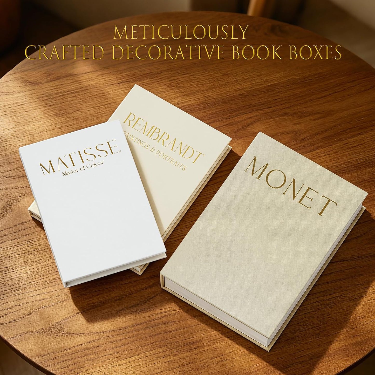 Decorative Books / Stack Fake Books for Decoration / Beige-light Beige-off-white / Set of 3