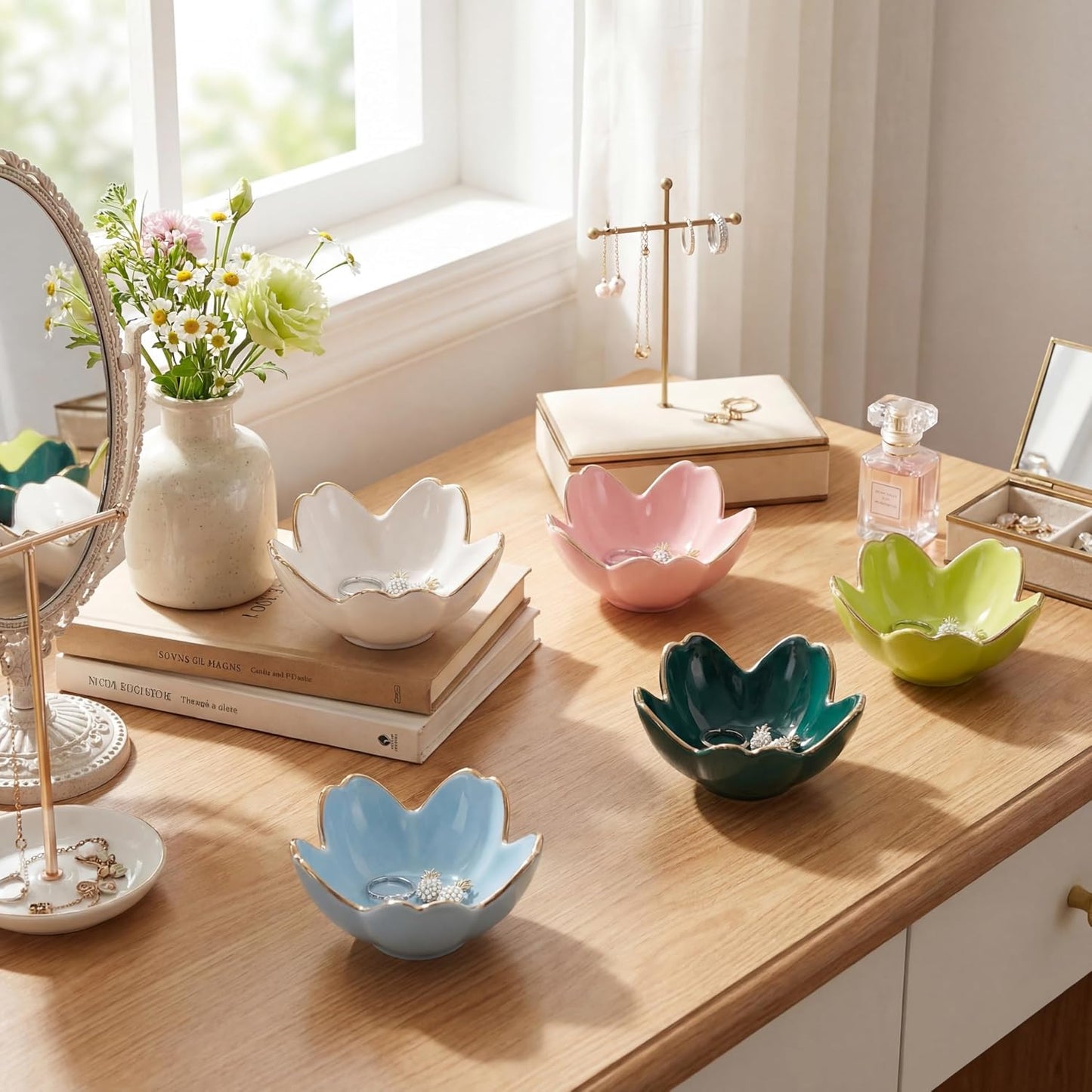 Ceramic Trinket Tray / Pastel Color / Set of 5