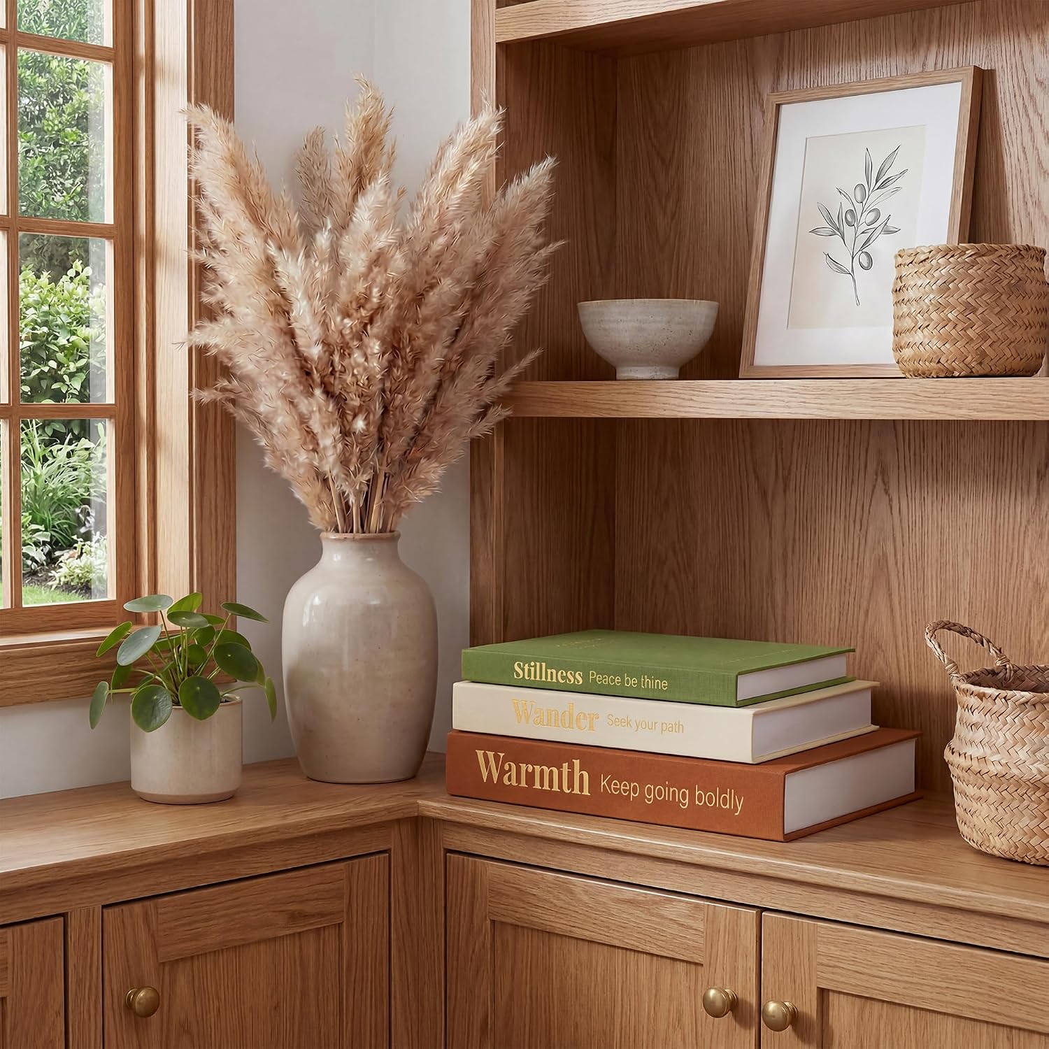Faux Books / Linen Fake Book Box / Vintage Caramel-beige-olive / Set of 3