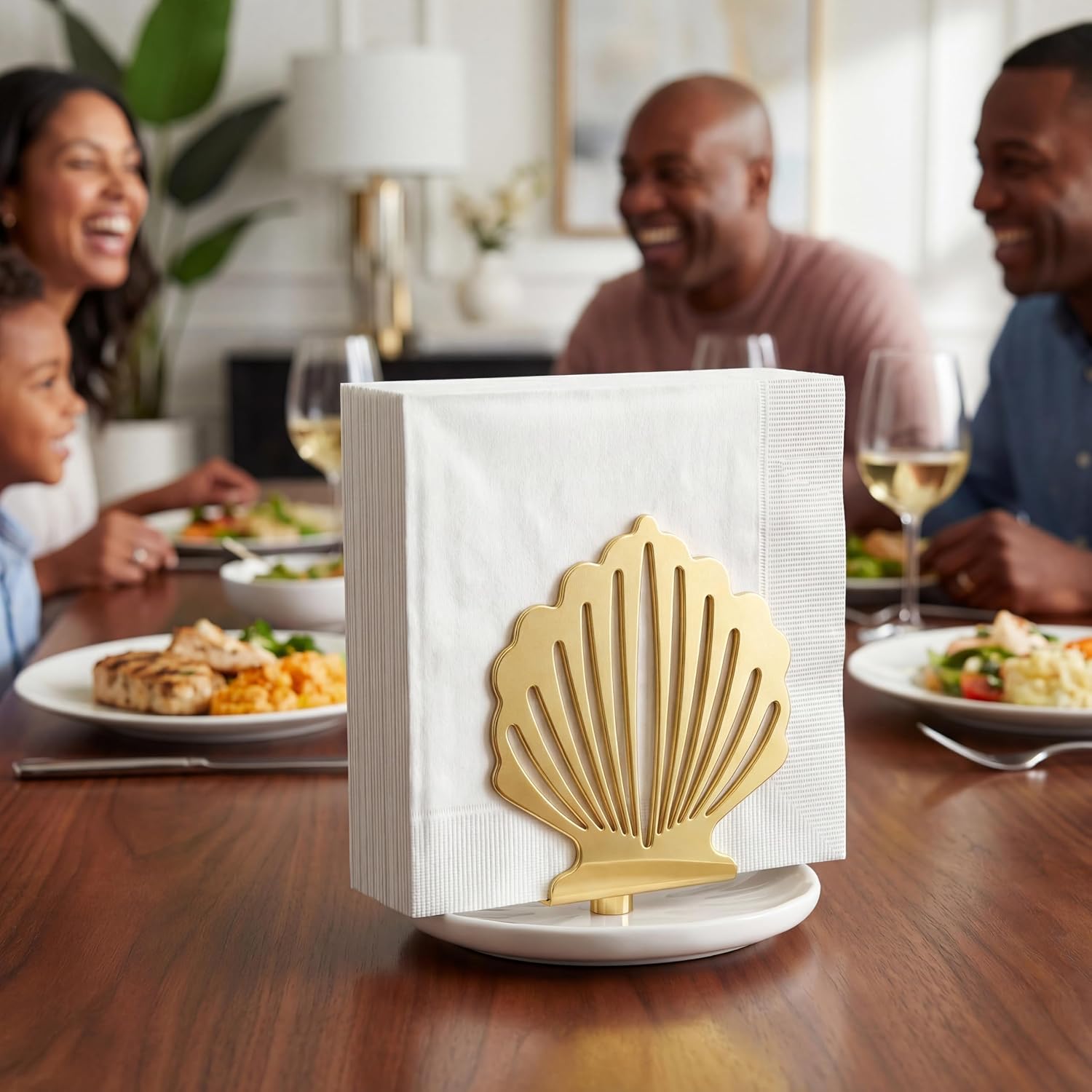 Napkin Holder / Decorative Stand / Gold