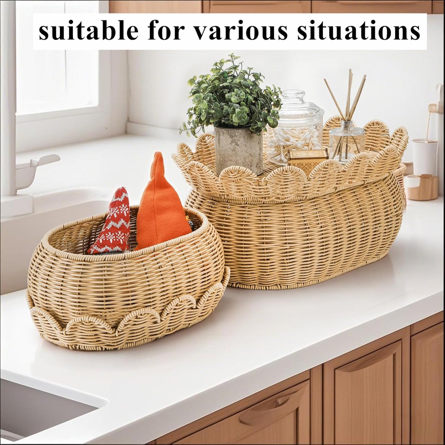 Wicker Storage Baskets / Set of 2