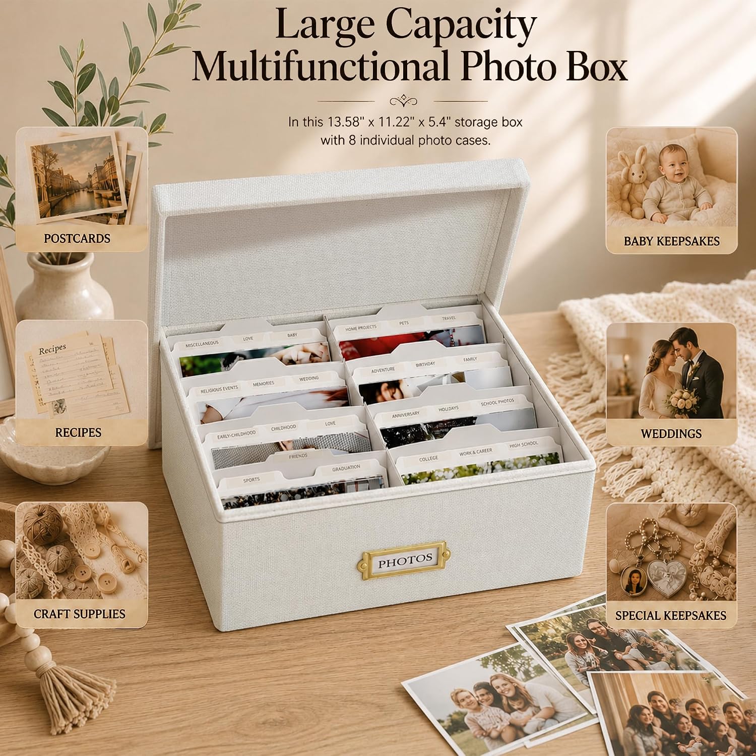 Large Capacity Organizer Box / Beige