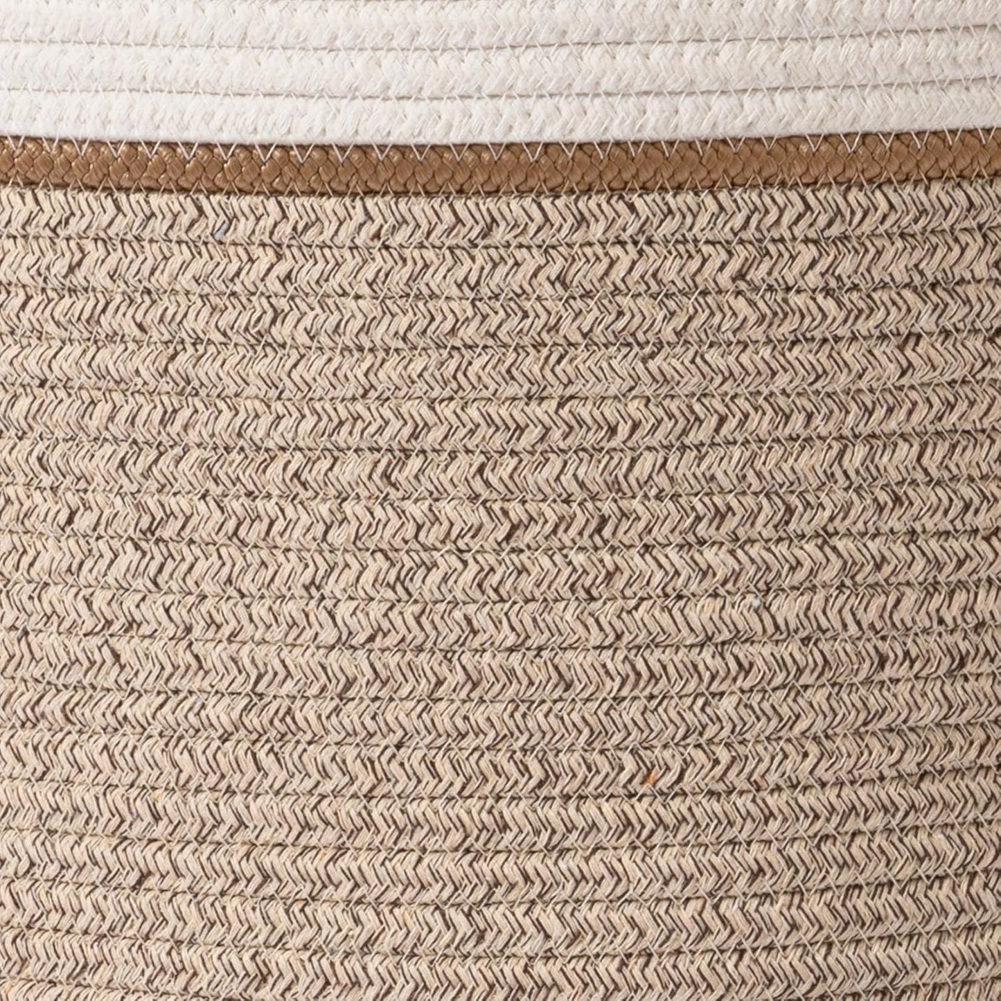 Woven Basket Rope Storage Baskets / White & Desert / S