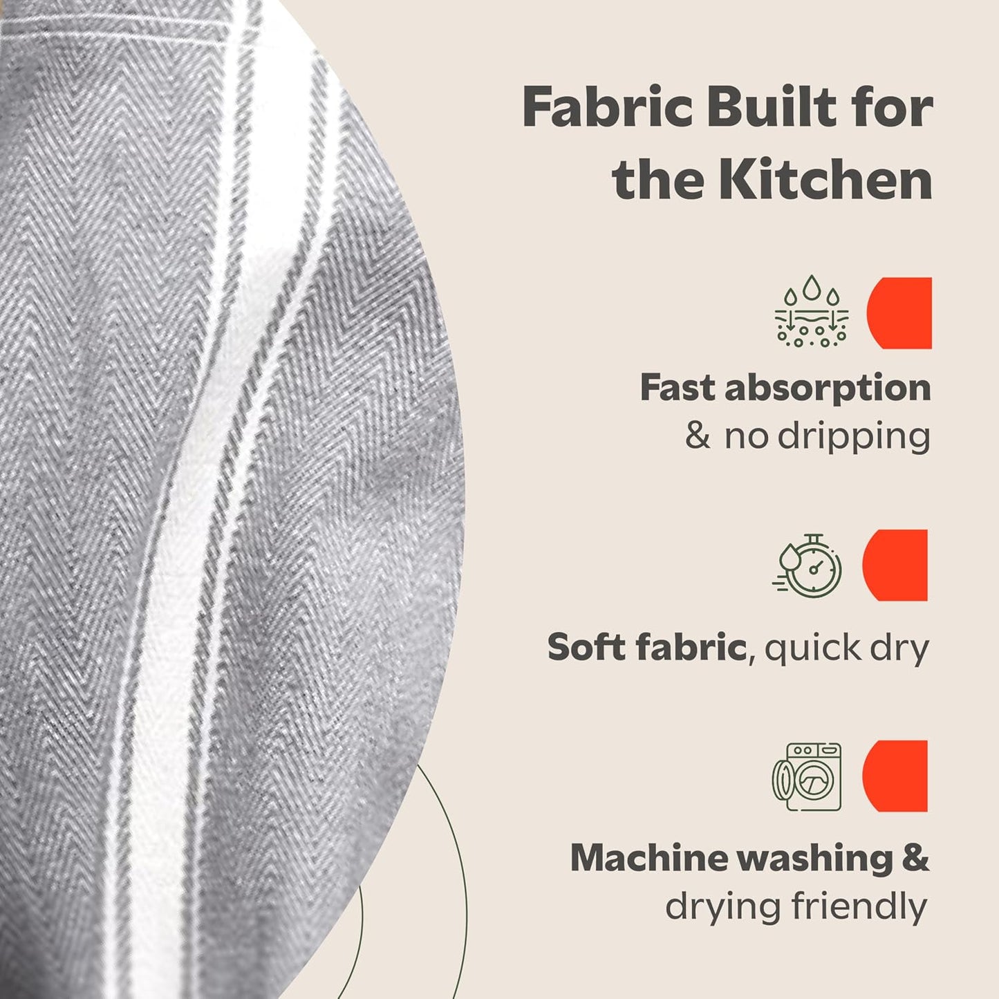 Zeppoli Classic Kitchen Towels - 30 Pack 100% Natural Cotton Towel Set, Reusable Wash Cloths, Absorbent Dish Towels