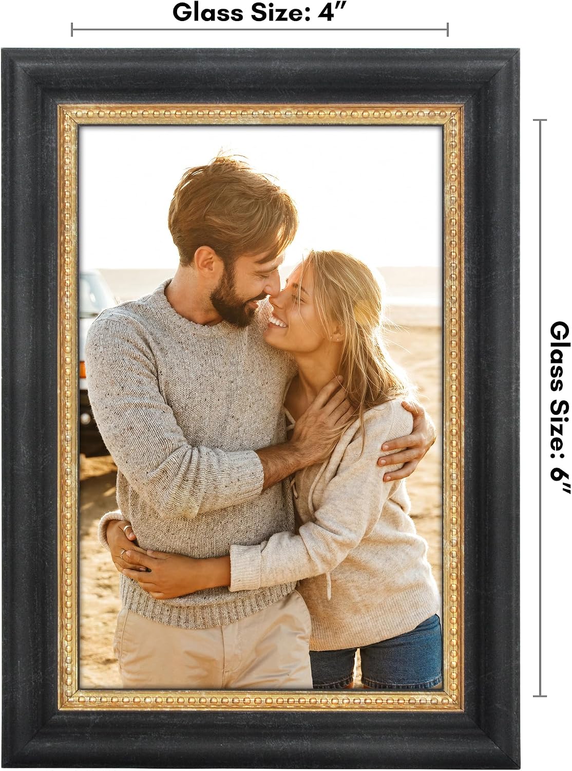 Vintage Frames / Picture Frame / Vintage Frame / 4 x 6 / Black Gold