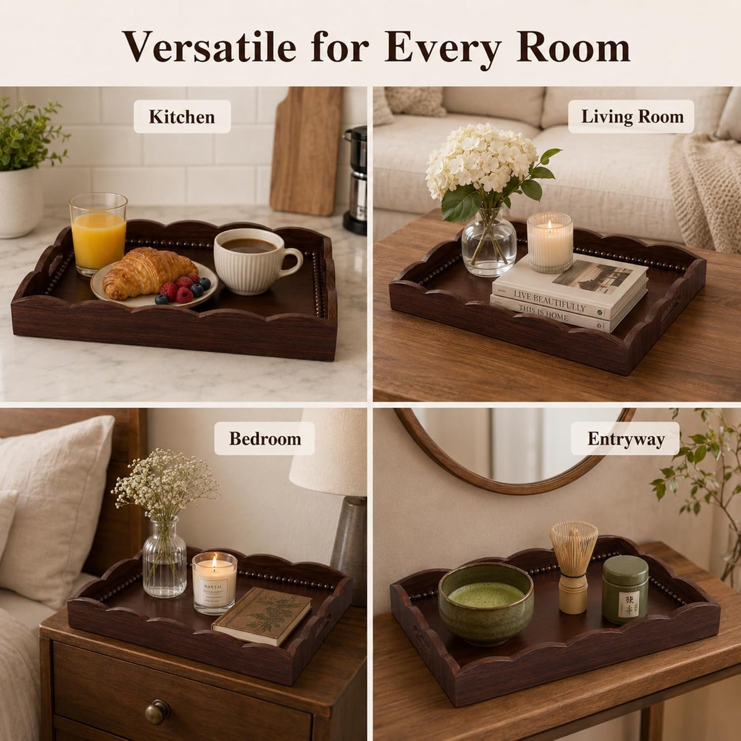 Wood Decorative Tray / 15 x 11