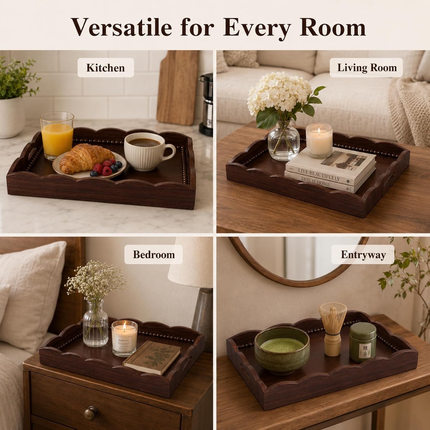 Wood Decorative Tray / 15 x 11