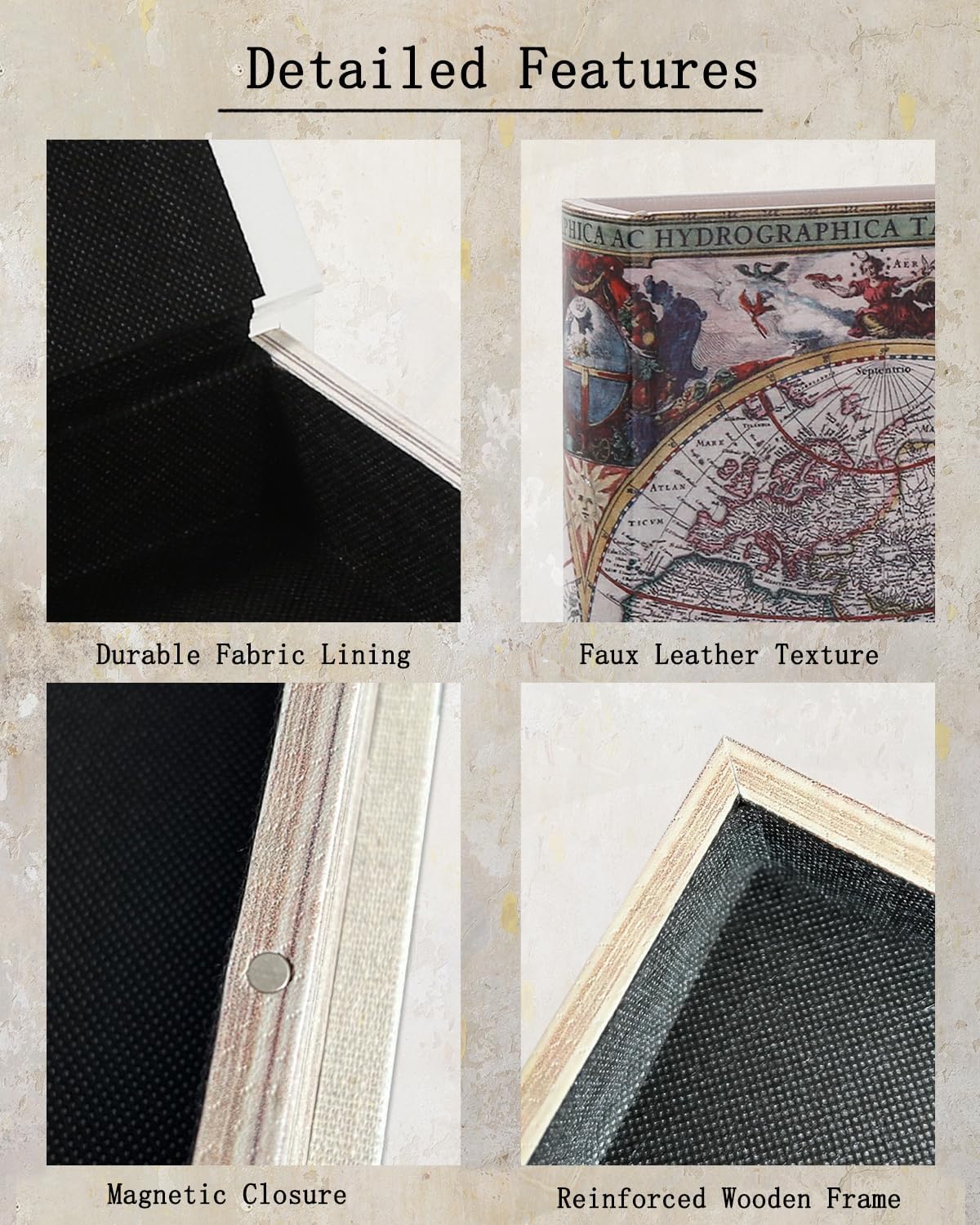 Vintage Faux Book Boxes / 1 x Map