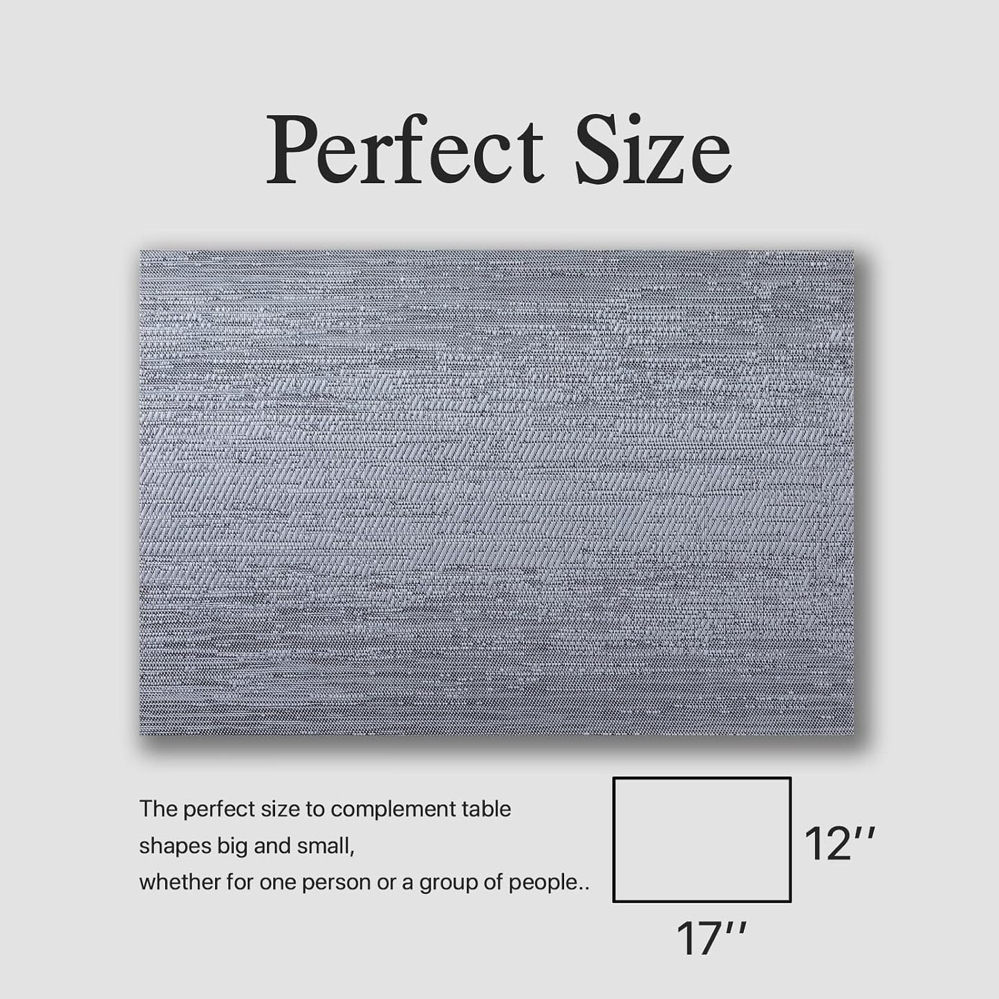Placemats Set of 12 - Easy Clean Woven Vinyl Placemat for Dining Table, Indoor/Outdoor Place Mats, Washable PVC Table